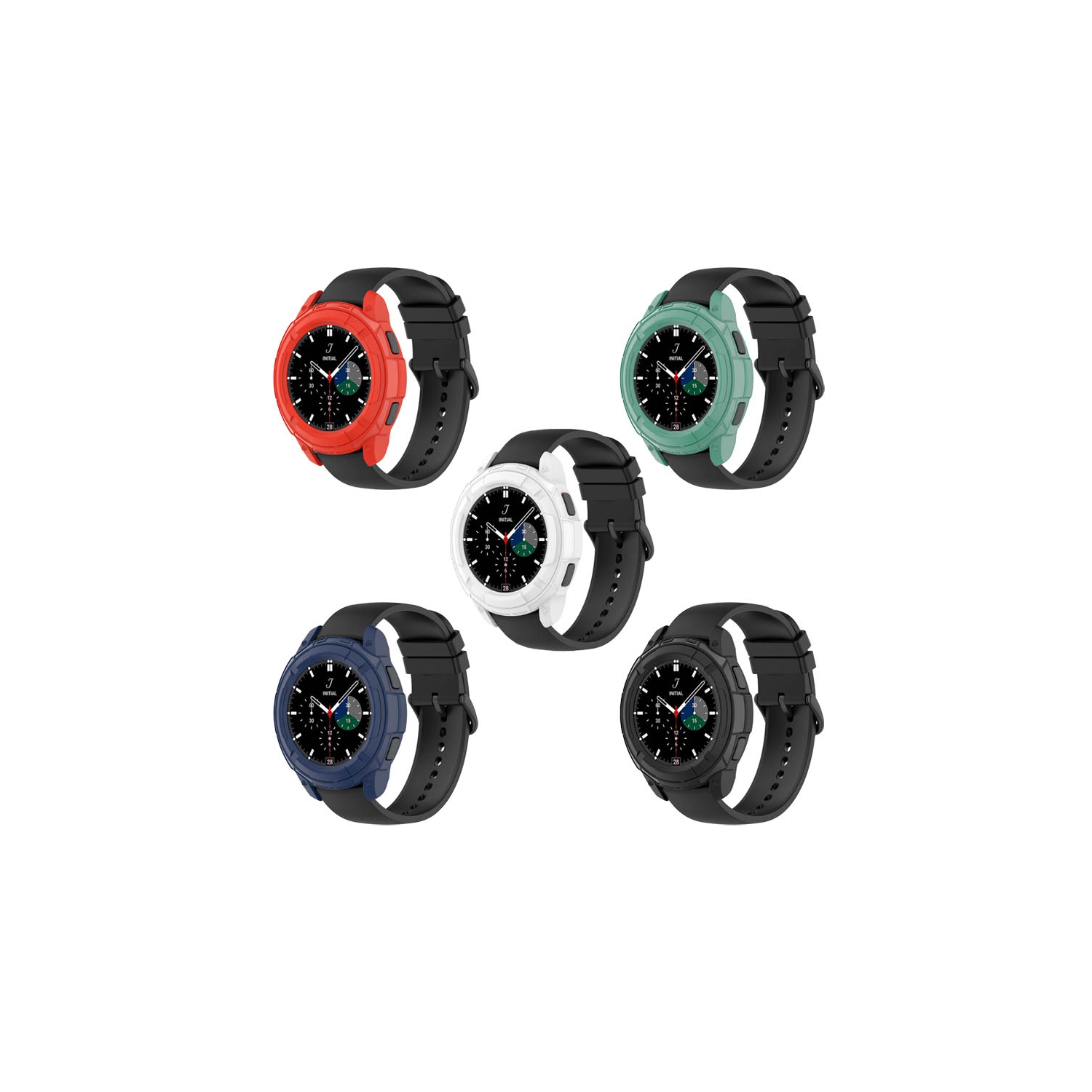 Couverture de protection en caoutchouc TPU StrapsCo pour Samsung Galaxy Watch 4 - Pour Galaxy Watch4 - Noir