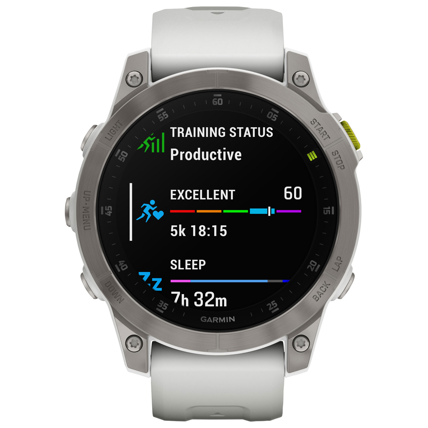 Garmin epix (Gen 2) 47mm Smartwatch with Heart Rate Monitor - Silver/White/Titanium Back