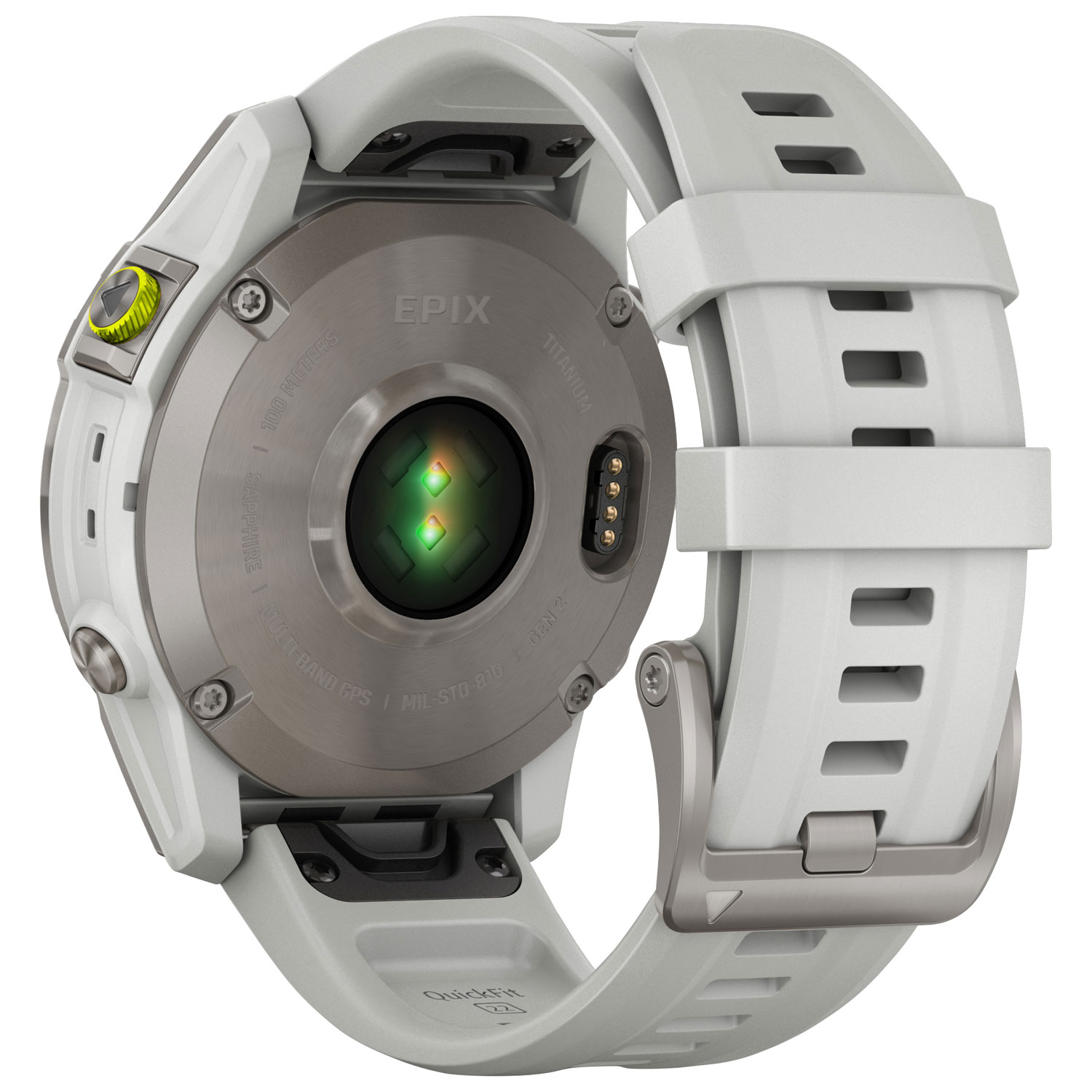 Garmin epix 47mm Bluetooth Active Smartwatch - Silver/White/Titanium Back