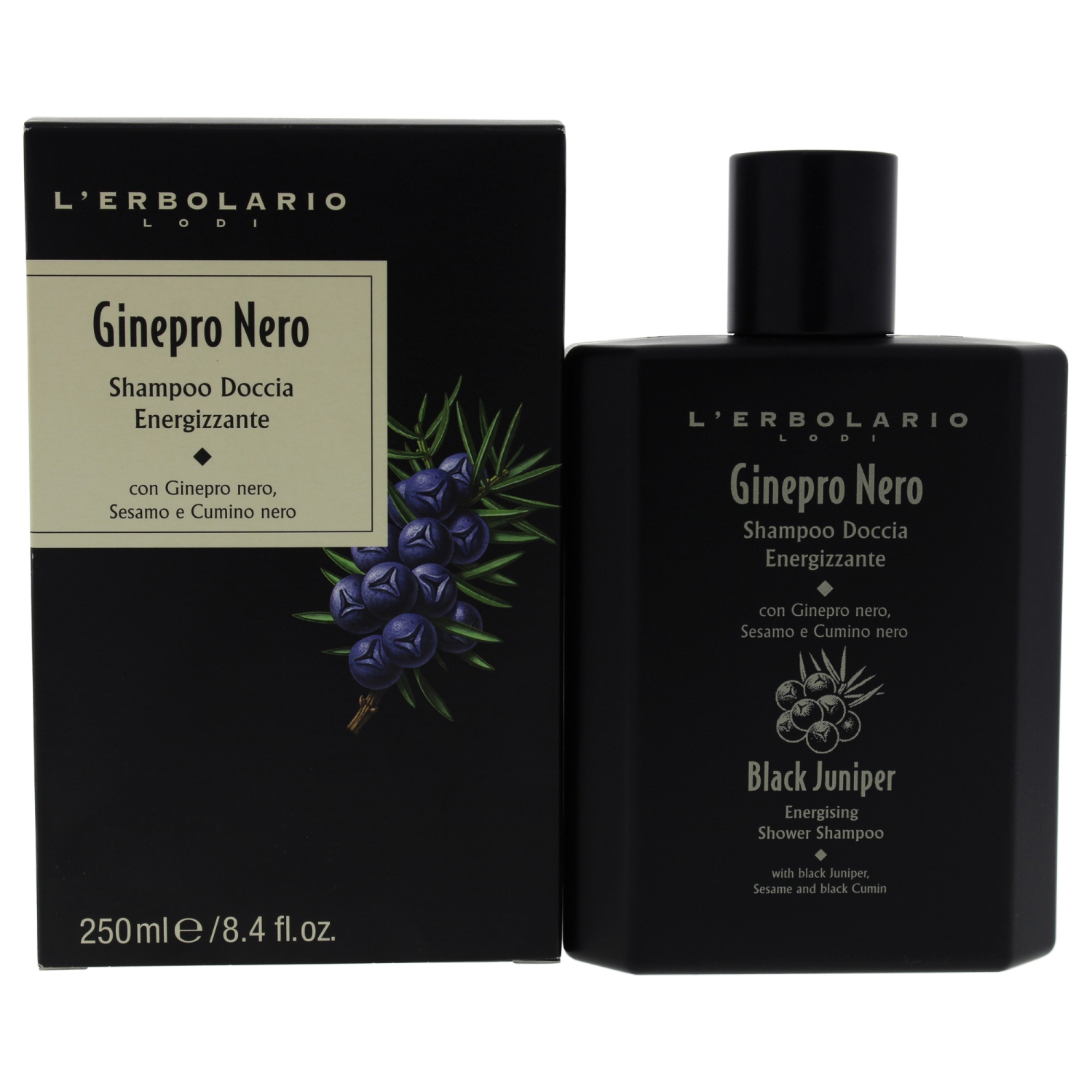 Energising Shower Shampoo - Black Juniper by LErbolario for Unisex - 8.4 oz Shampoo