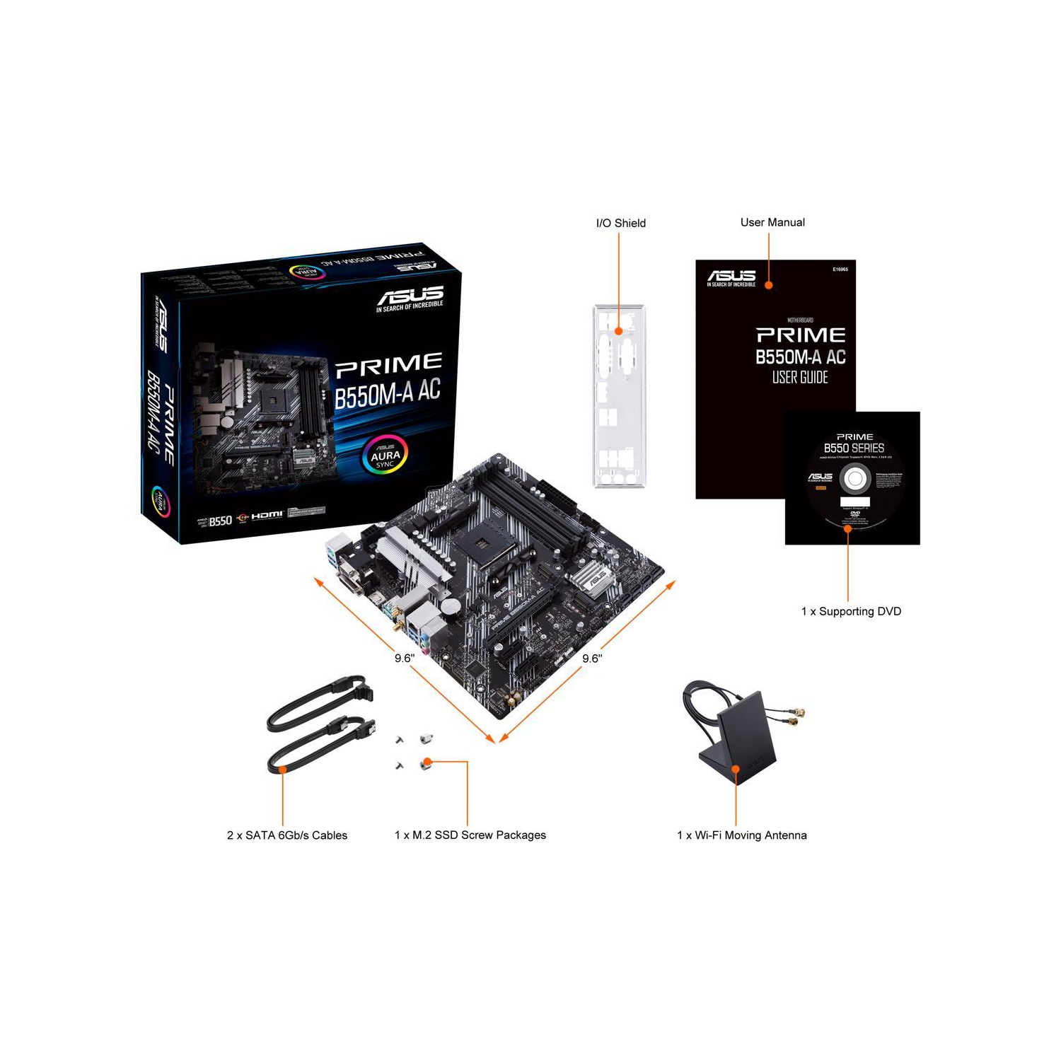ASUS PRIME B550M-A AC AM4 AMD B550 SATA 6Gb/s Micro ATX AMD Motherboard