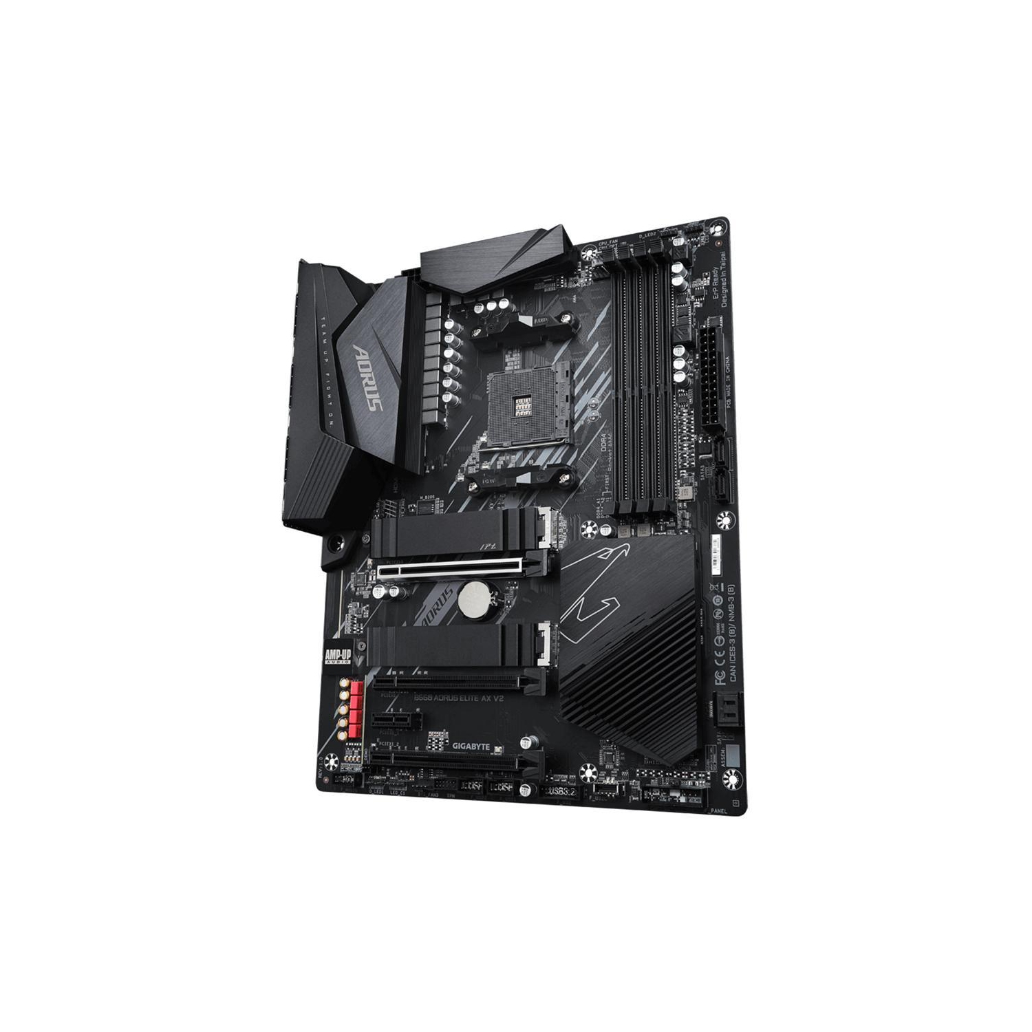 Gigabyte B550 AORUS ELITE AX V2 (AMD Ryzen 5000/B550/ATX/True 12+2 Phases Digital VRM/PCIe4.0/DDR4/USB3.2 Gen 1/Realtek ALC1200/Intel WiFi 6/2xM.2