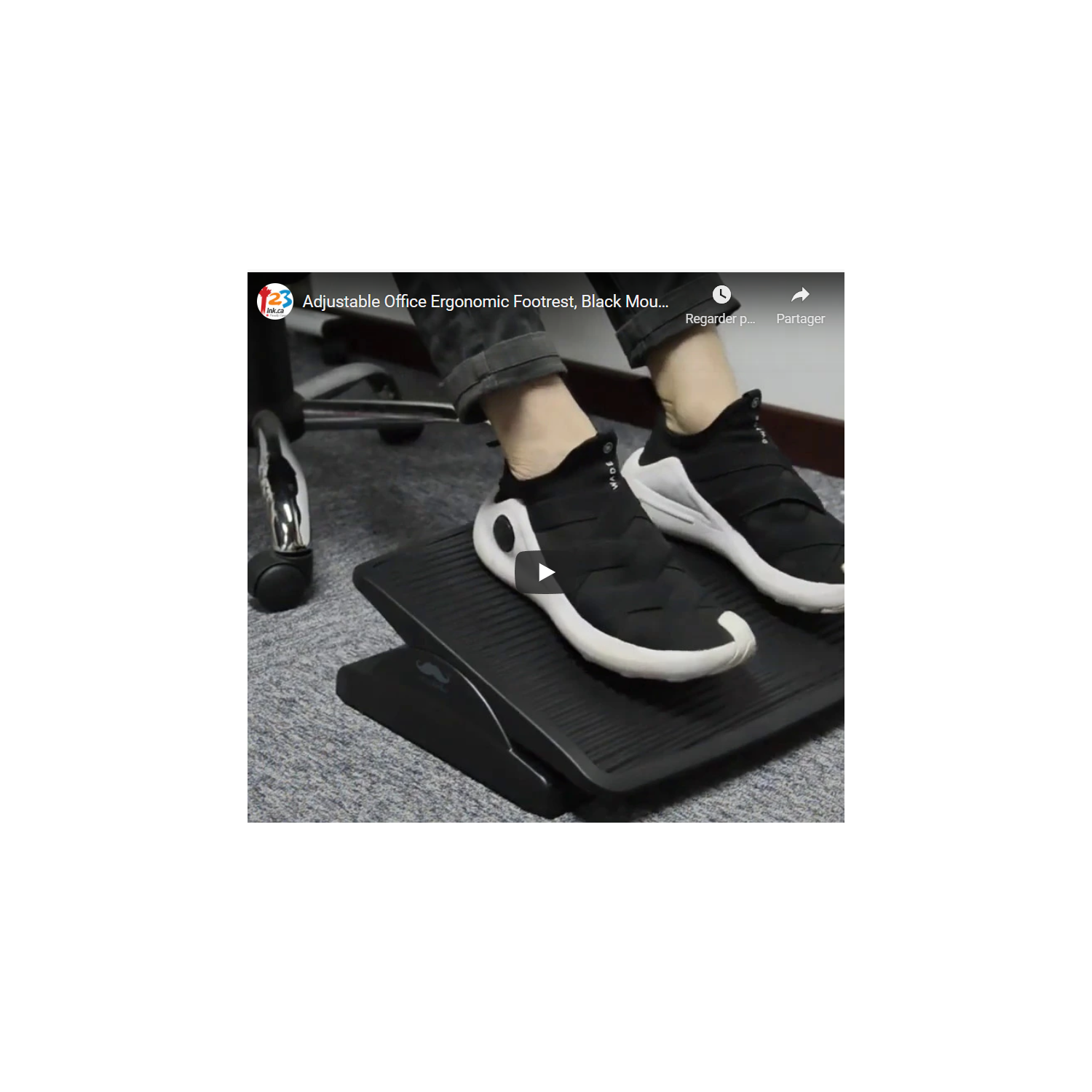 Repose-pieds ergonomique pour bureau, noire