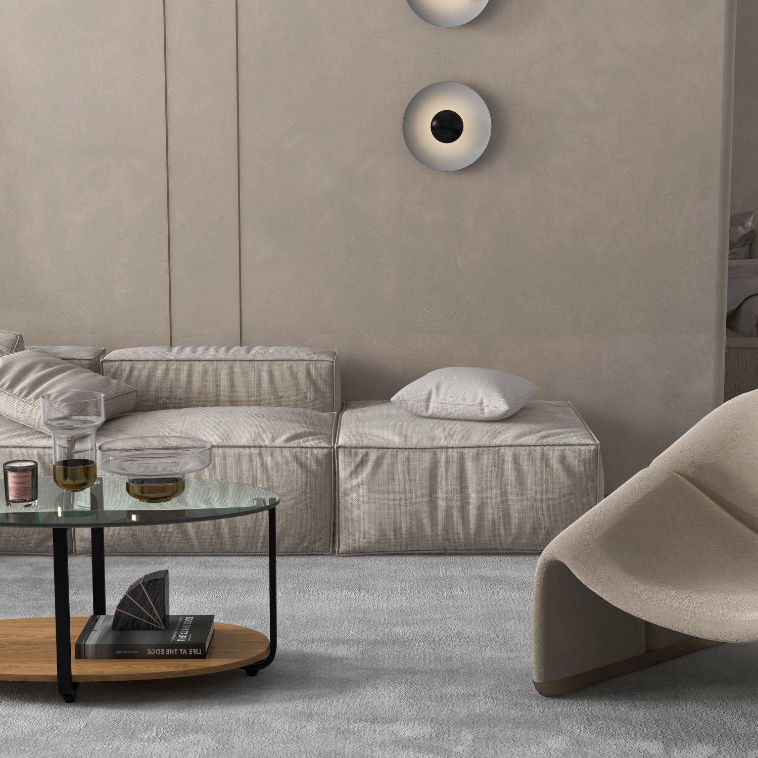 Gymax Glass-Top Coffee Table 2-Tier Modern Oval Side Sofa Table w/ Storage Shelf