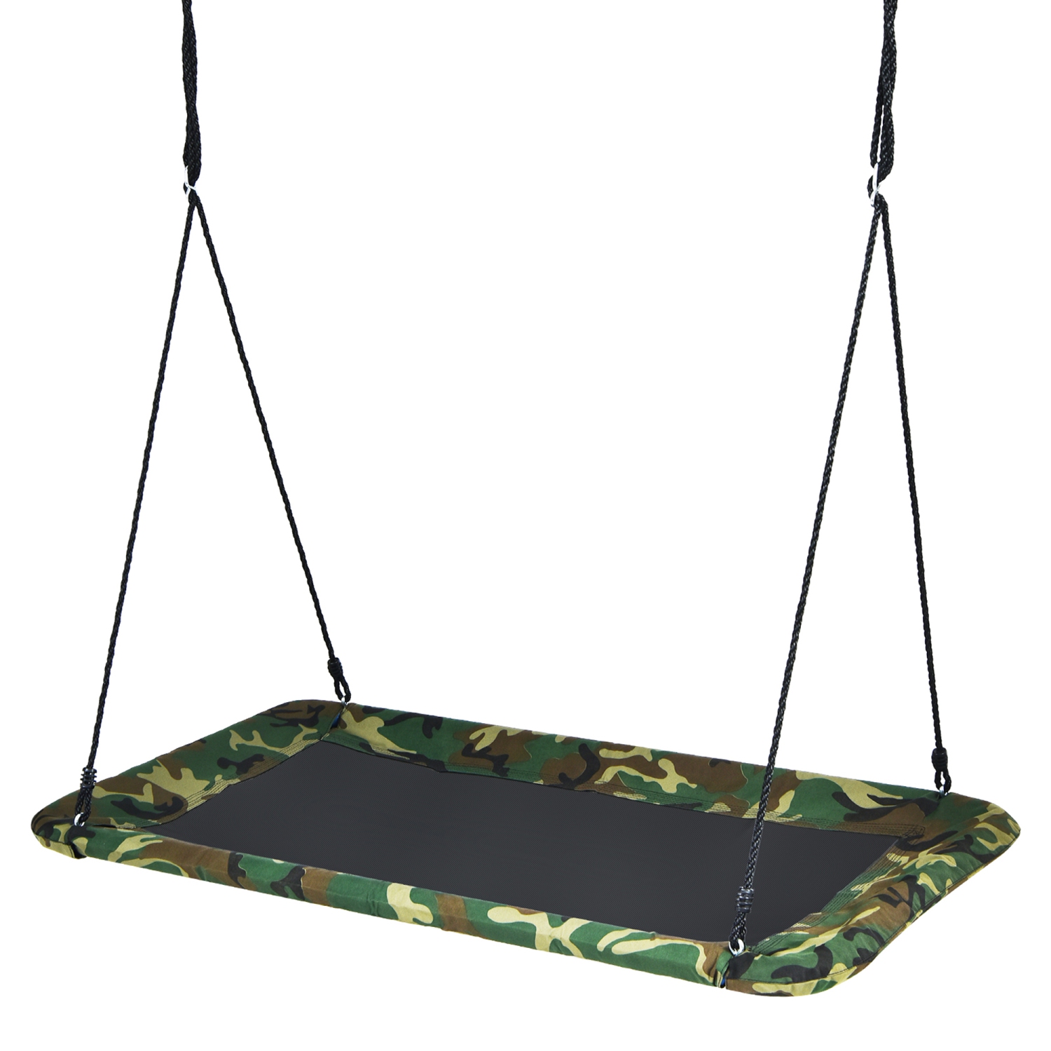 Gymax 60'' Kids Giant Tree Rectangle Swing 700 lbs w/ Adjustable Hanging Ropes