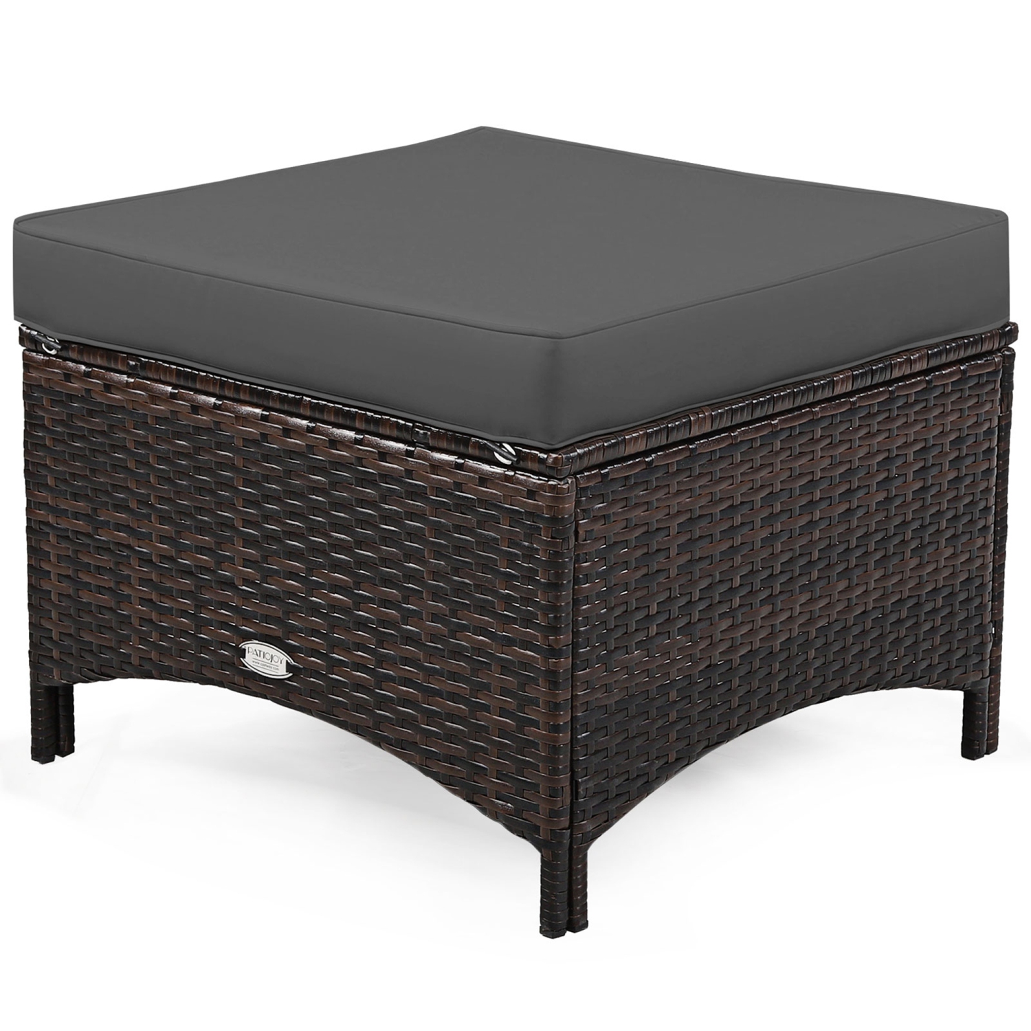 Gymax 5PCS Rattan Patio Conversation Sofa Furniture Set Outdoor w/ Grey Cushions