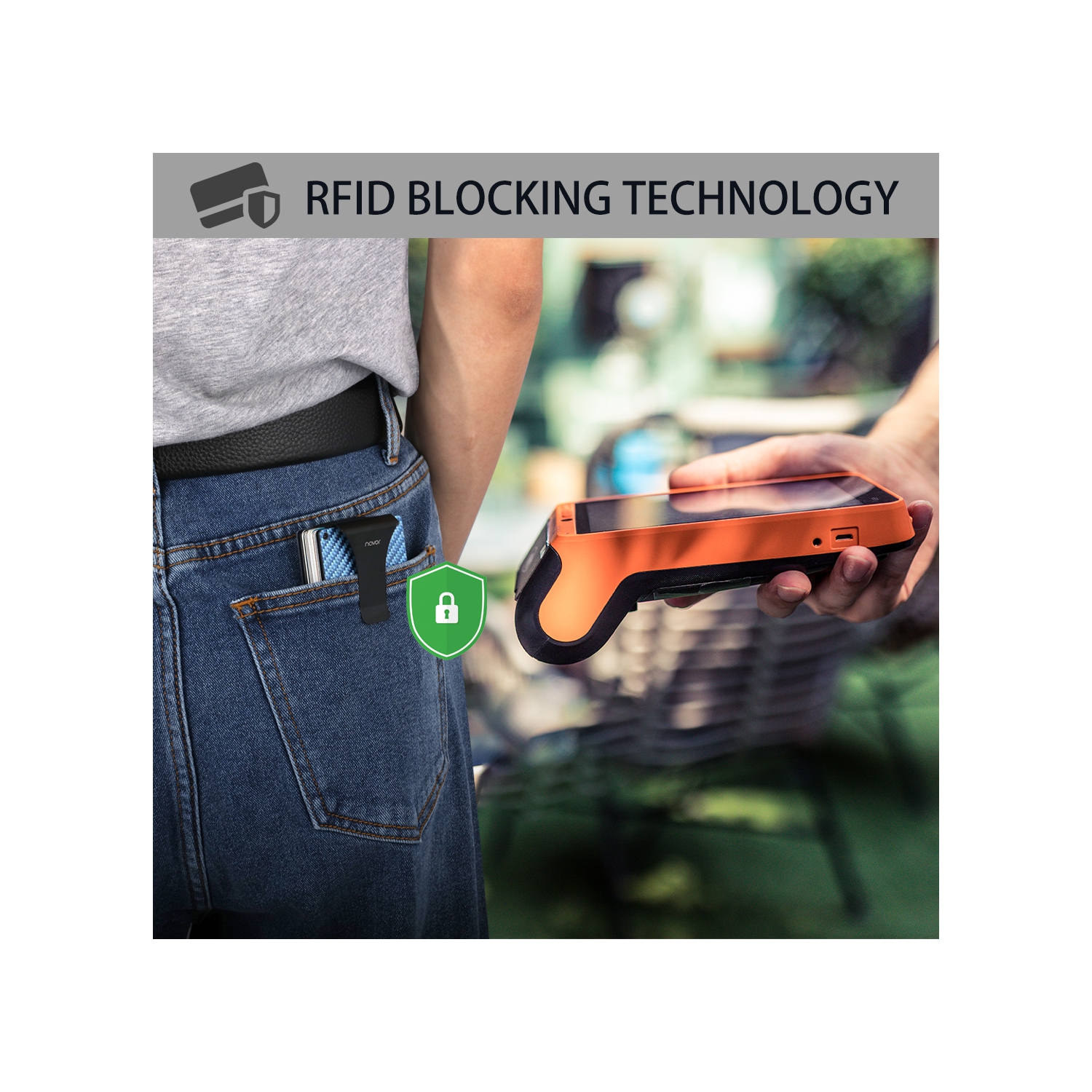 navor Minimalist Carbon Fiber Wallet - Front Pocket RFID Blocking Minimalist Wallet for Men & Women - Metal Wallet Credit Card Holder with Money Clip