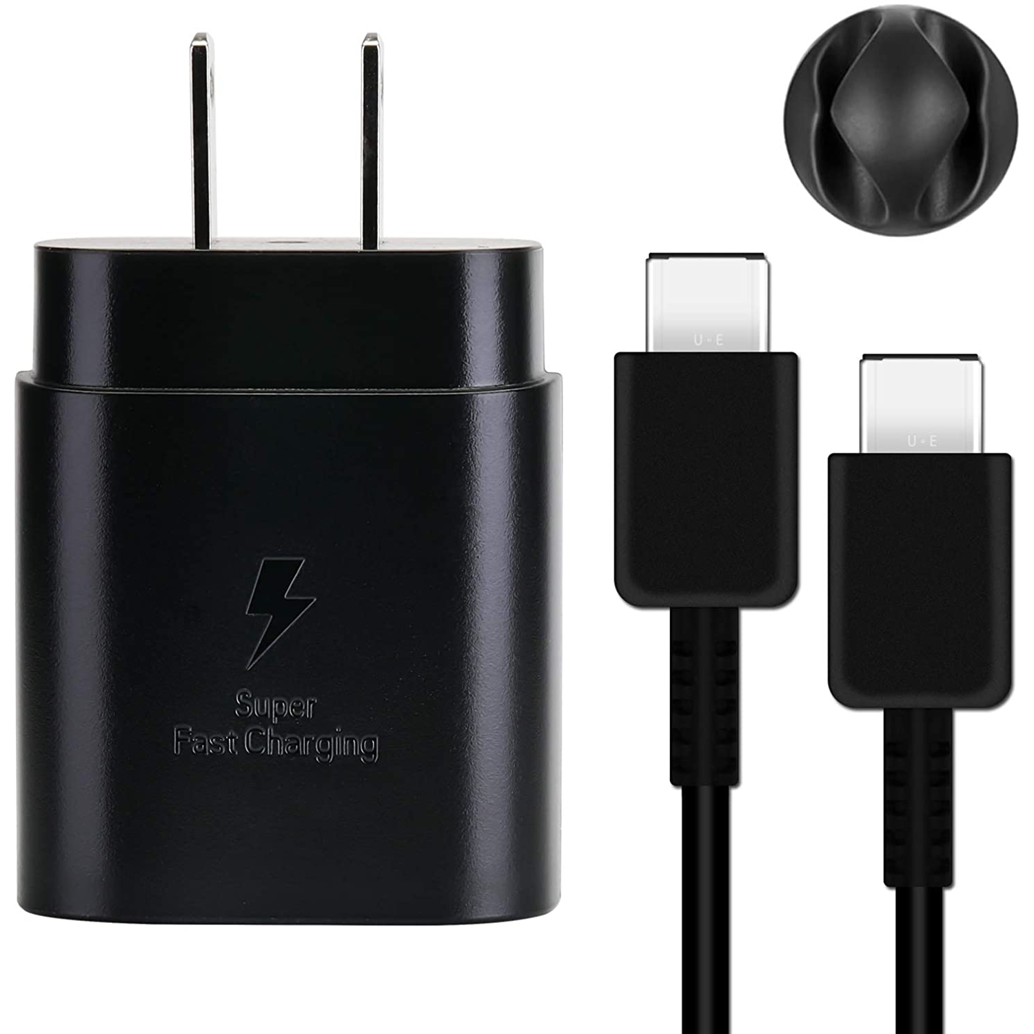 25W - Type USB-C - Super Fast Wall Charger+6FT/2M Cable For Samsung - Galaxy S20 , S21 , Note 10 & Note 20 - Open Box**