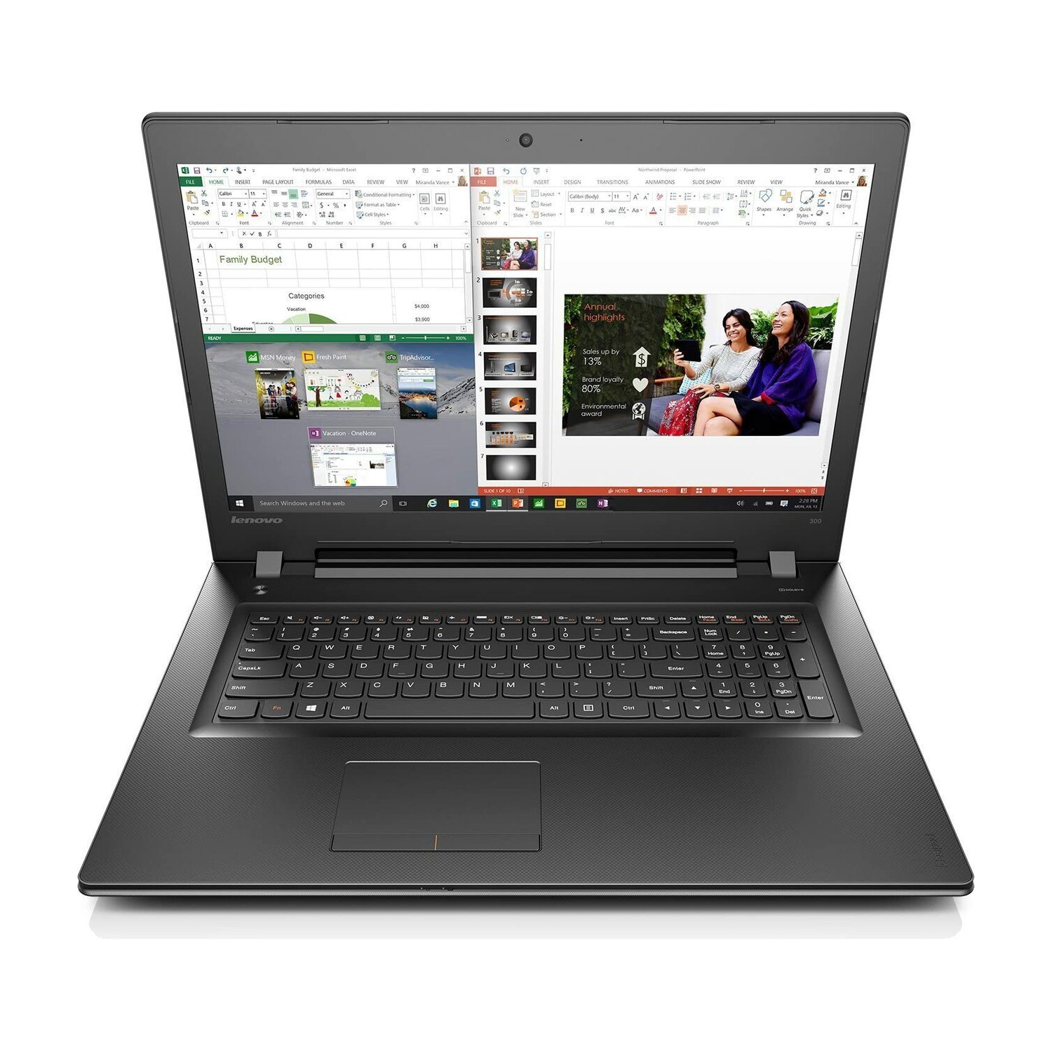 Refurbished (Good) - Lenovo Ideapad 300-17ISK, 17.3" Laptop, Core i3-6100u 6th Gen, 8GB RAM, 1 TB HDD, Windows 10