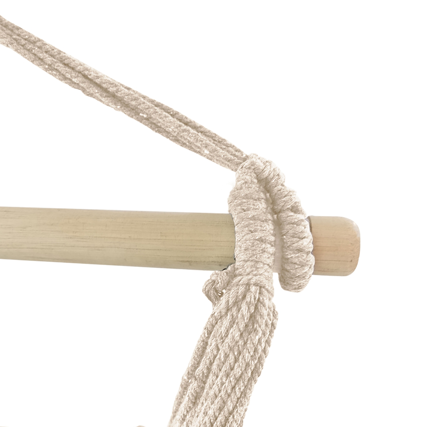 Hammock Chair Hanging Rope Swing With 2 pillows and space of book on side, Light Khaki Color