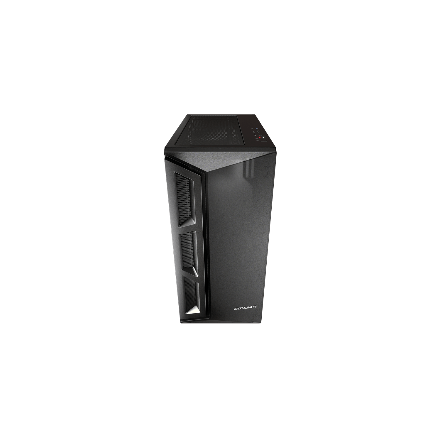 Cougar Dark Blader X5 Mid Tower ATX Computer Case, Tempered Glass Side Panel, 1x 120mm Black Fan Pre-Installed, Translucent Black