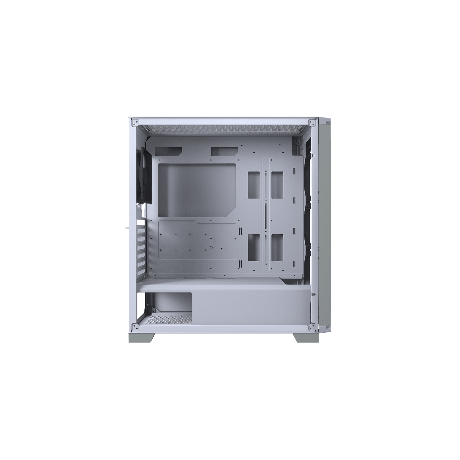 Boîtier d'ordinateur mi-tour ATX Cougar Dark Blader X5, panneau latéral en verre trempé, 1 ventilateurs noirs 120&nbsp;mm préinstallés, blanc