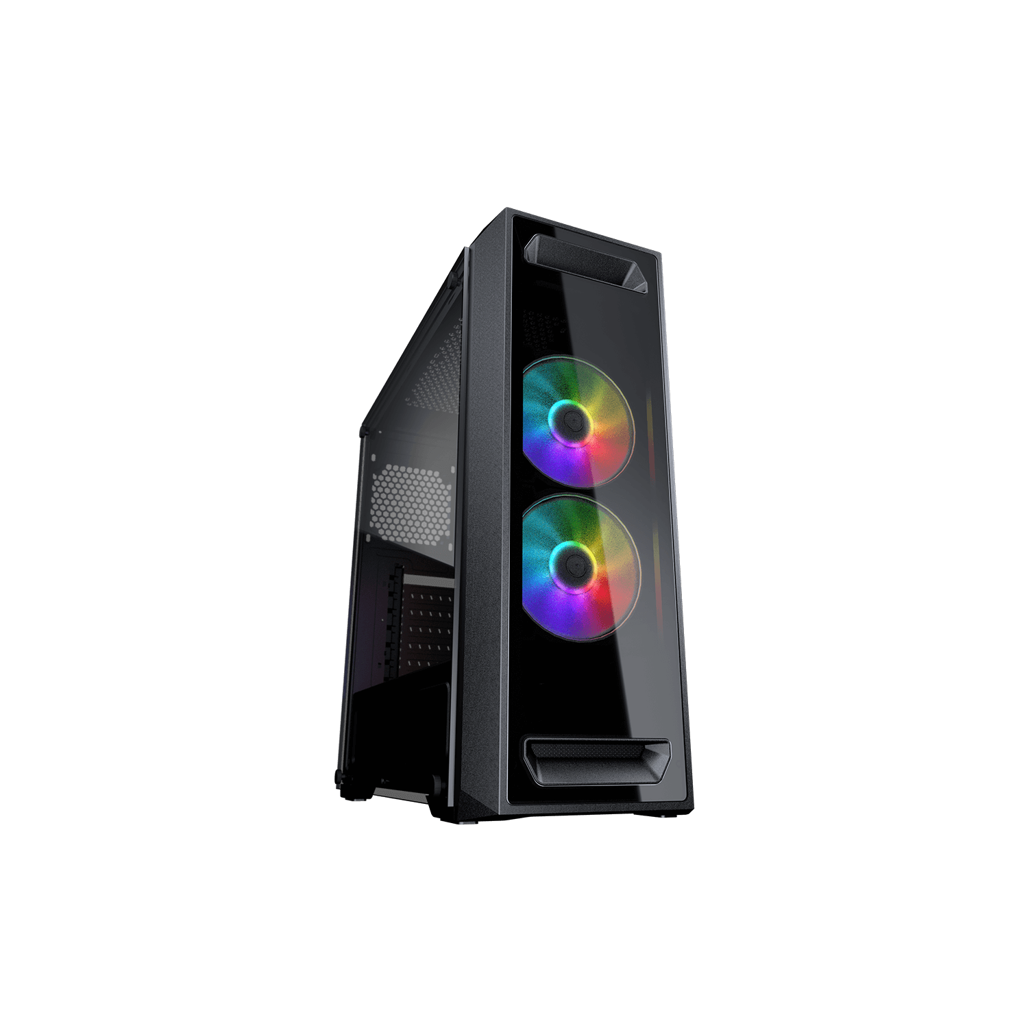 Tour d'ordinateur mi-haute ATX Cougar MX350 RGB, panneau latéral en verre trempé, 2 ventilateurs 120&nbsp;mm ARGB préinstallés, noir