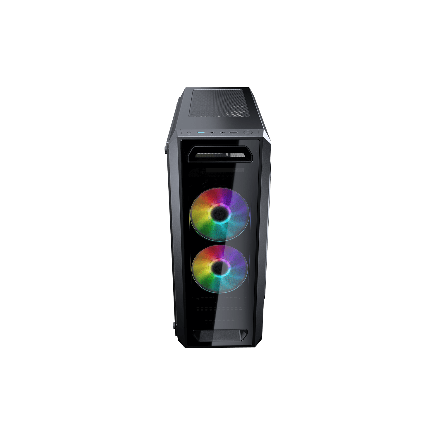 Tour d'ordinateur mi-haute ATX Cougar MX350 RGB, panneau latéral en verre trempé, 2 ventilateurs 120&nbsp;mm ARGB préinstallés, noir