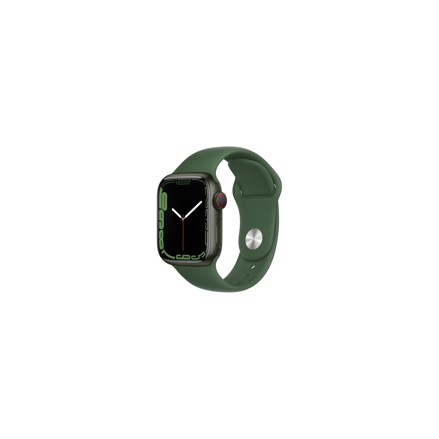Apple Watch Series 7 GPS + Cellular, 45mm Green Aluminum Case with Clover Sport Band - Regular