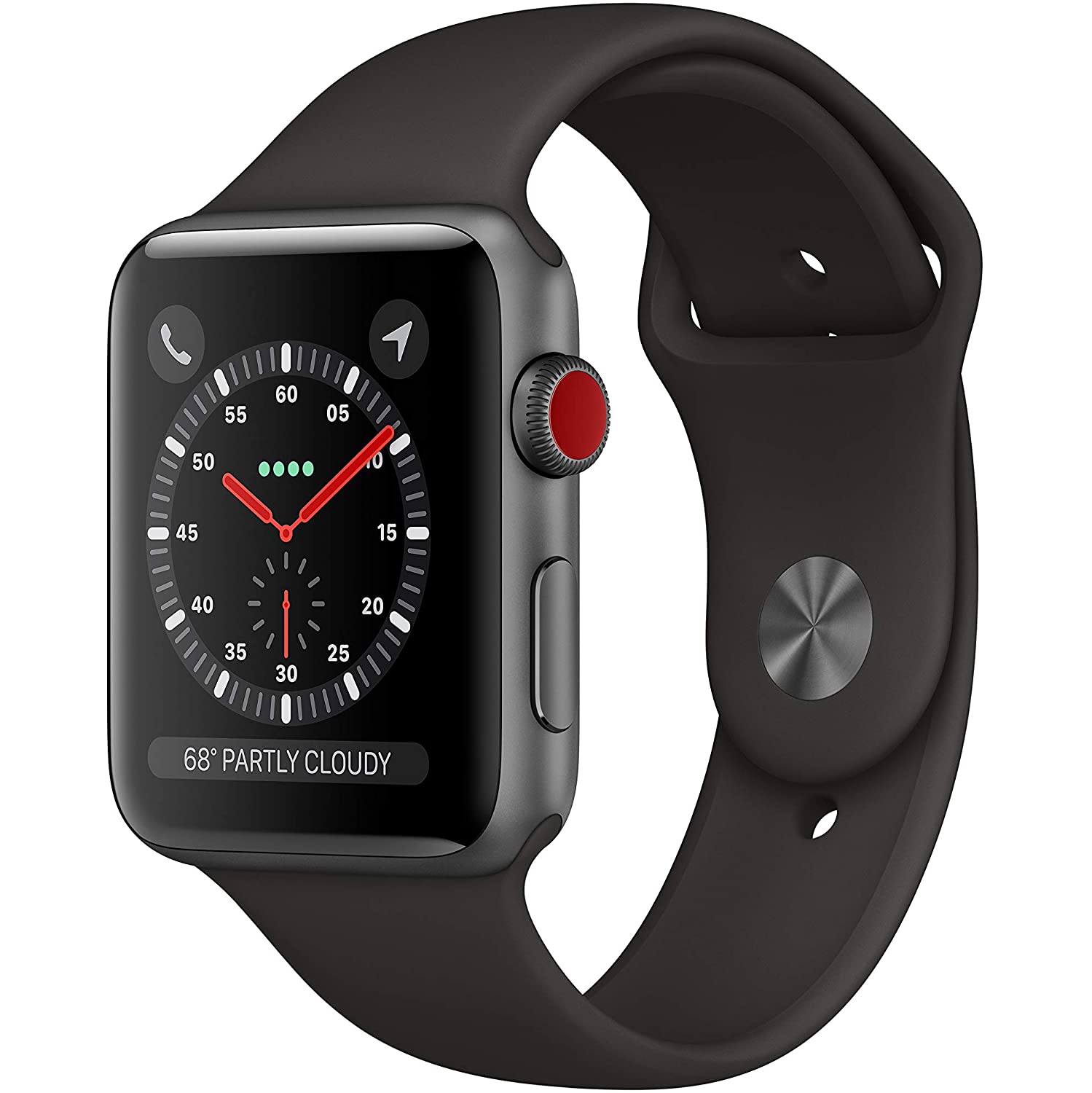 Apple Watch Series 3 (GPS + Cellular, 42mm) - Space Gray Aluminum Case with Black Sport Band