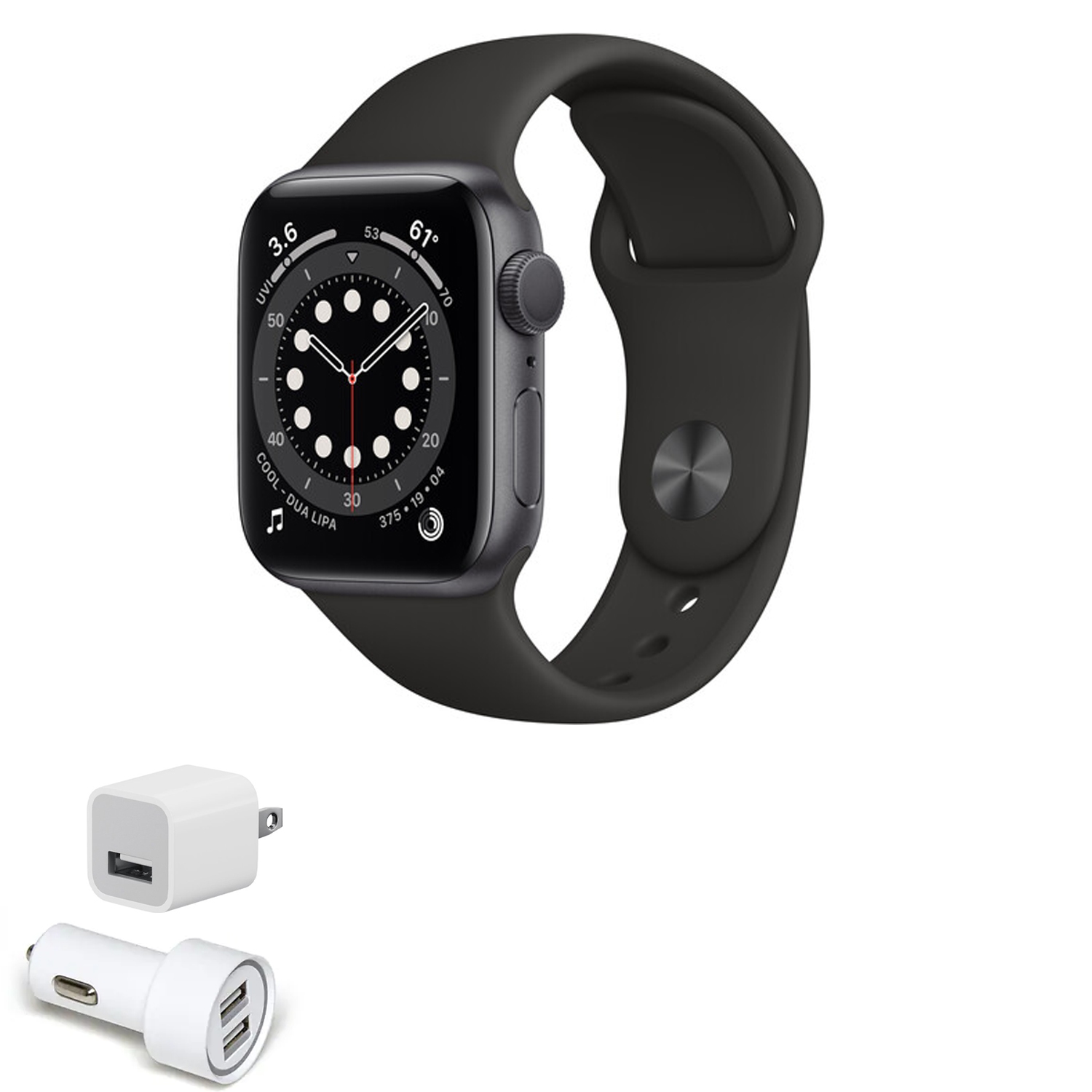 Apple Watch Series 6 (GPS, 40mm, Space Gray Aluminum, Black Sport