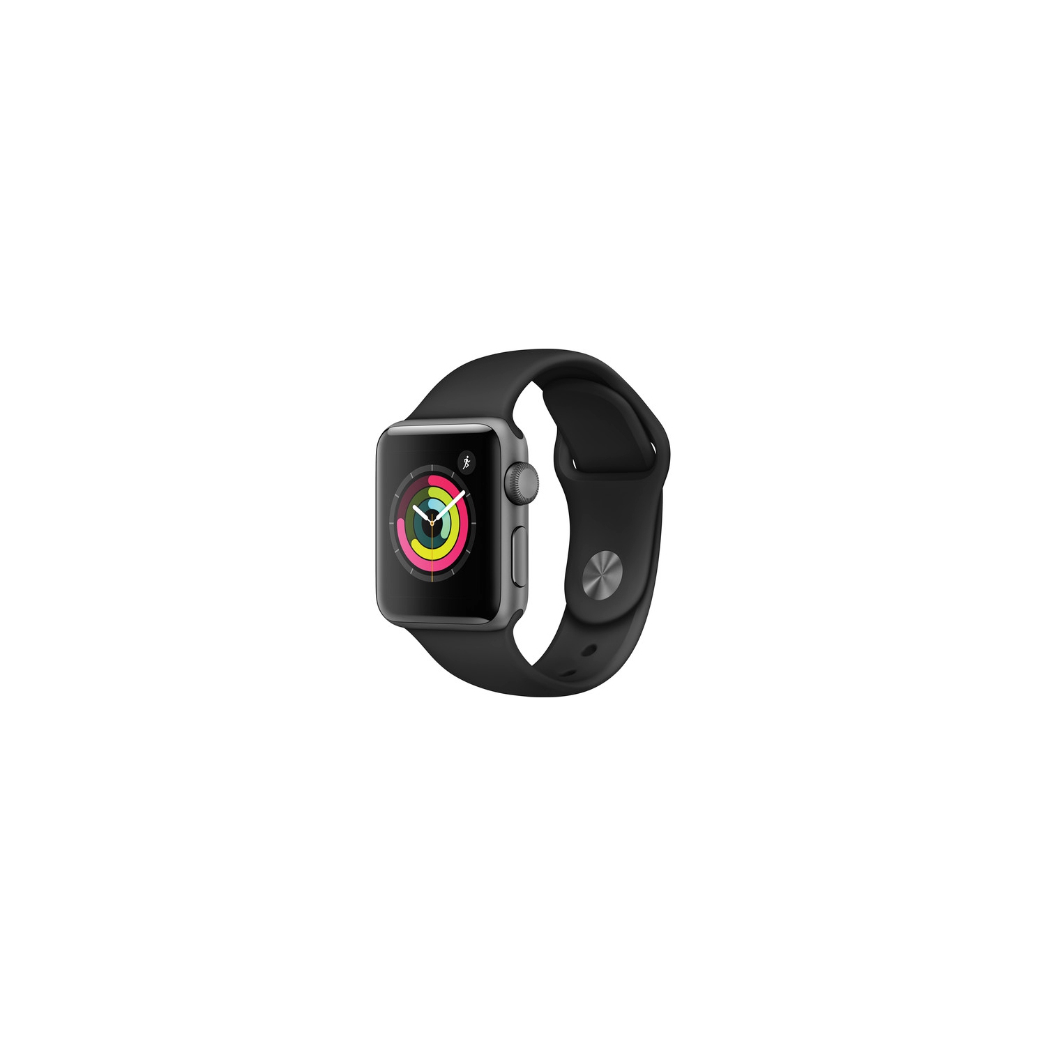 Apple Watch Series 3 38mm - GPS Only Space Gray Aluminum Case Black Sport  Band