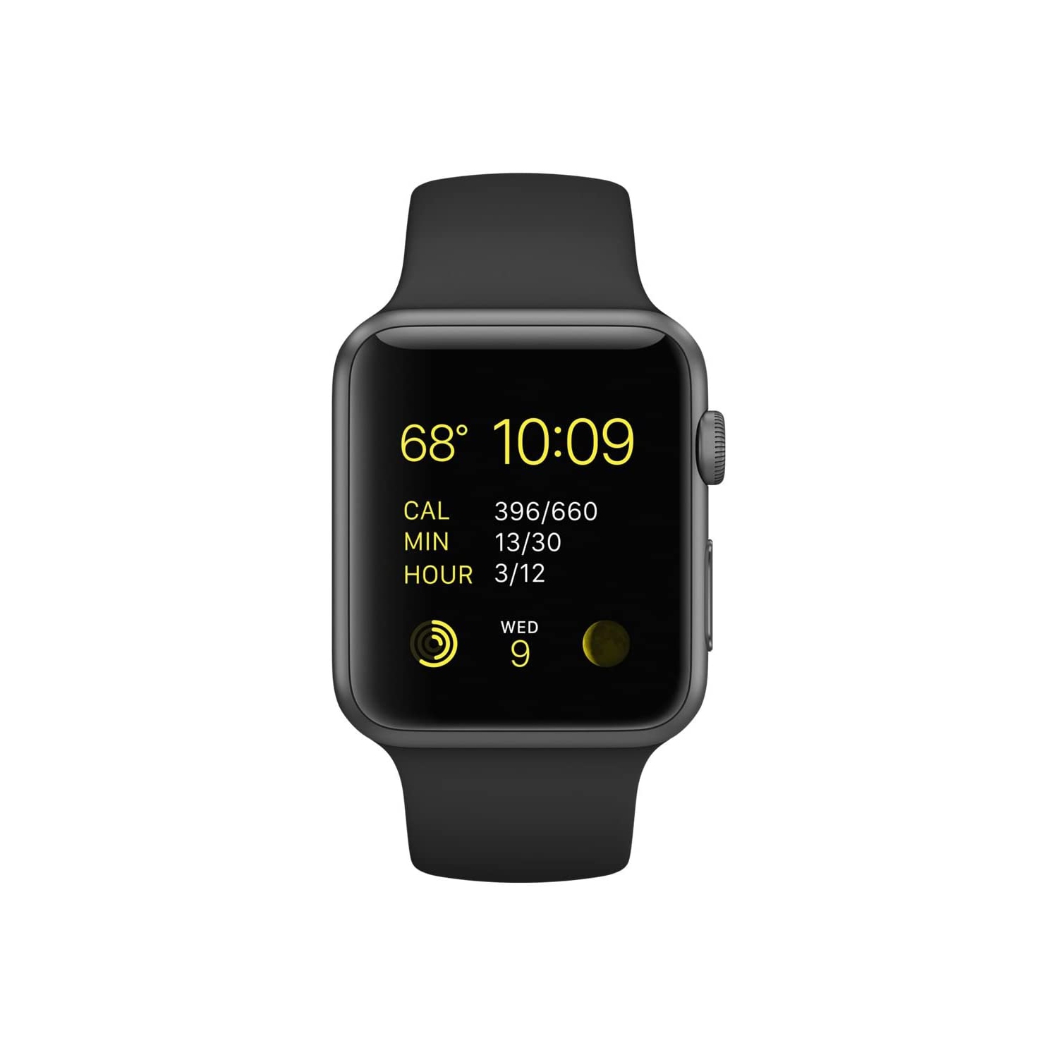 Apple Watch 42mm Space Gray Aluminum Black Sport Band