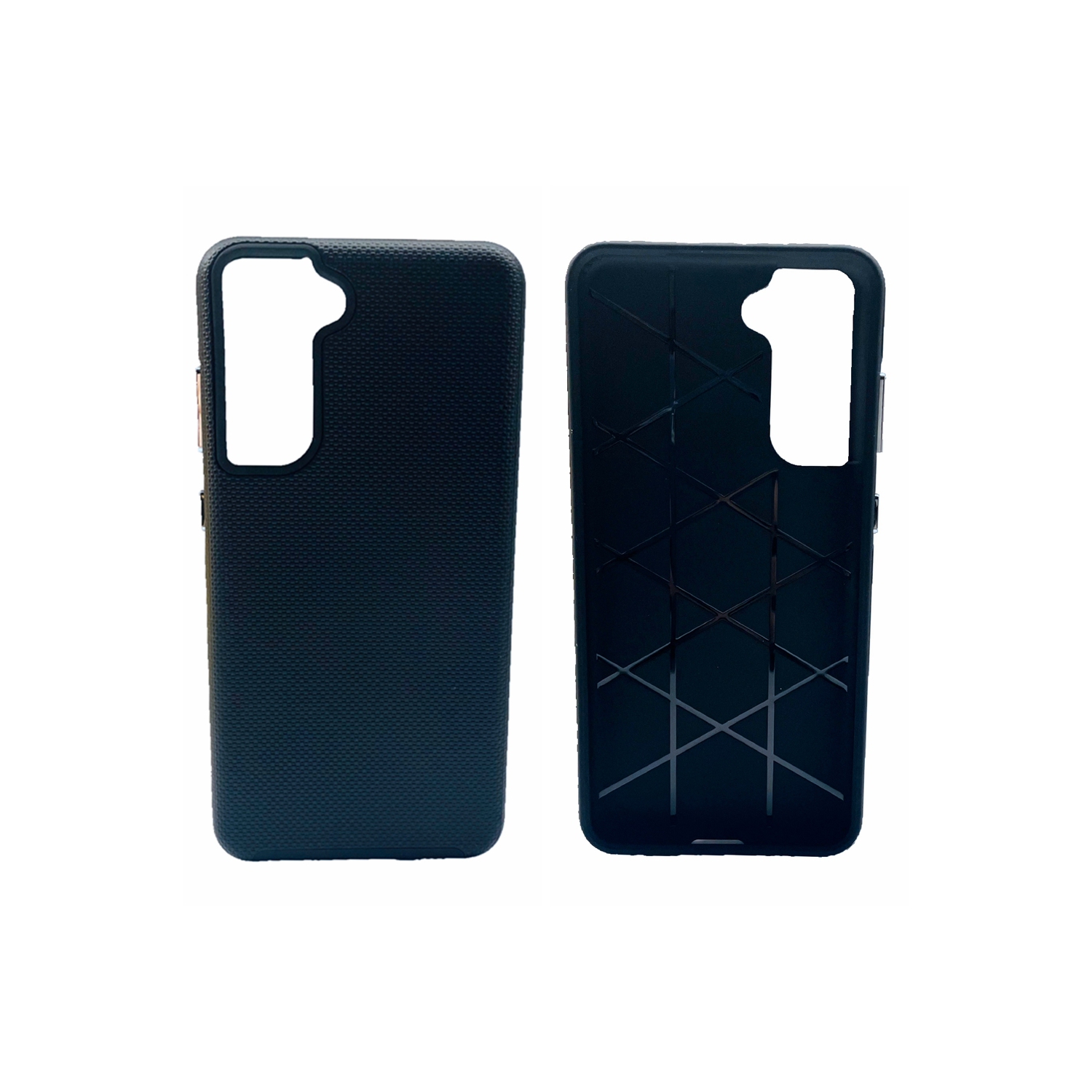 TopSave Triangle Pattern PC Back+Inner TPU Dual Layer Hybrid Case For Samsung Galaxy A36/A56 5G 6.7", Black