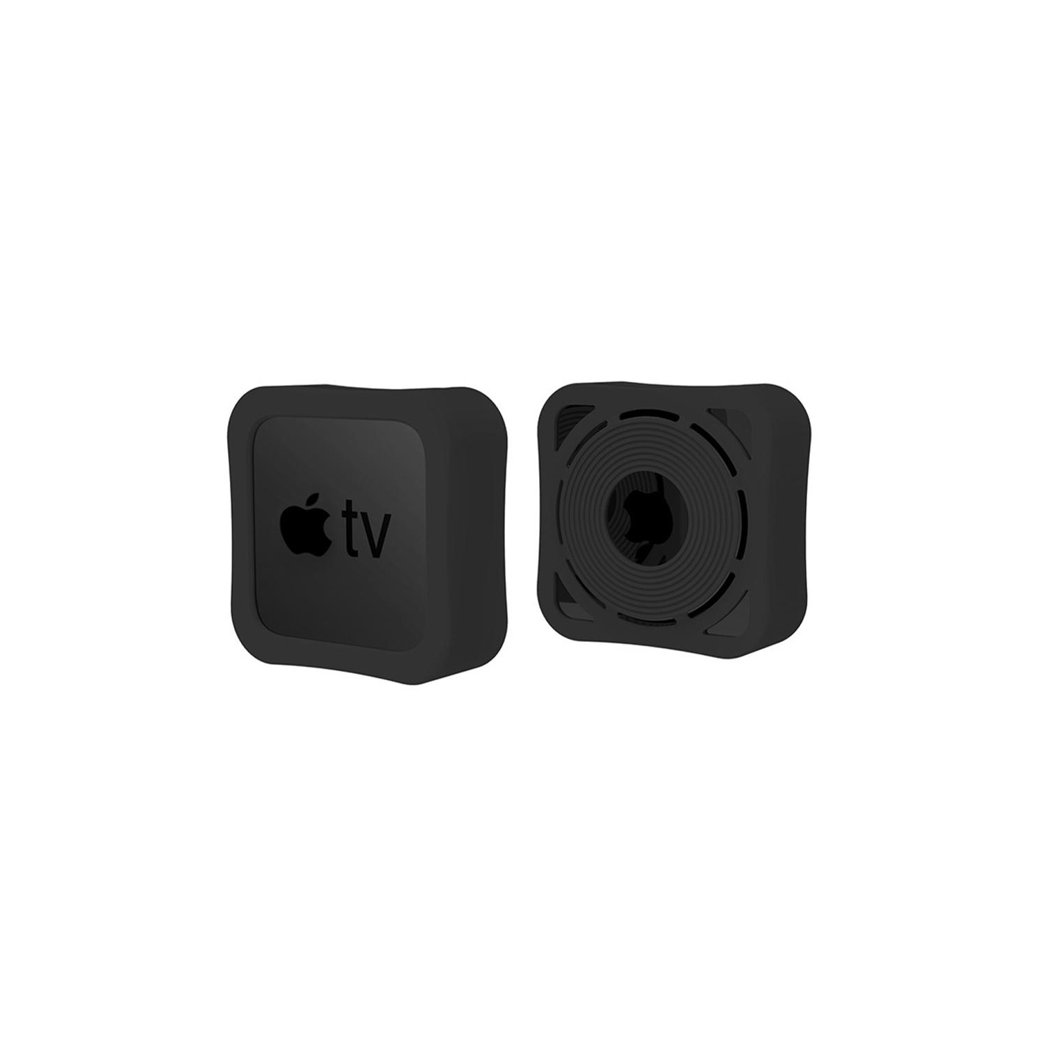 Étui en silicone pour télécommande et boîtier de téléviseur pour Apple TV 4K/Apple TV HD, noir