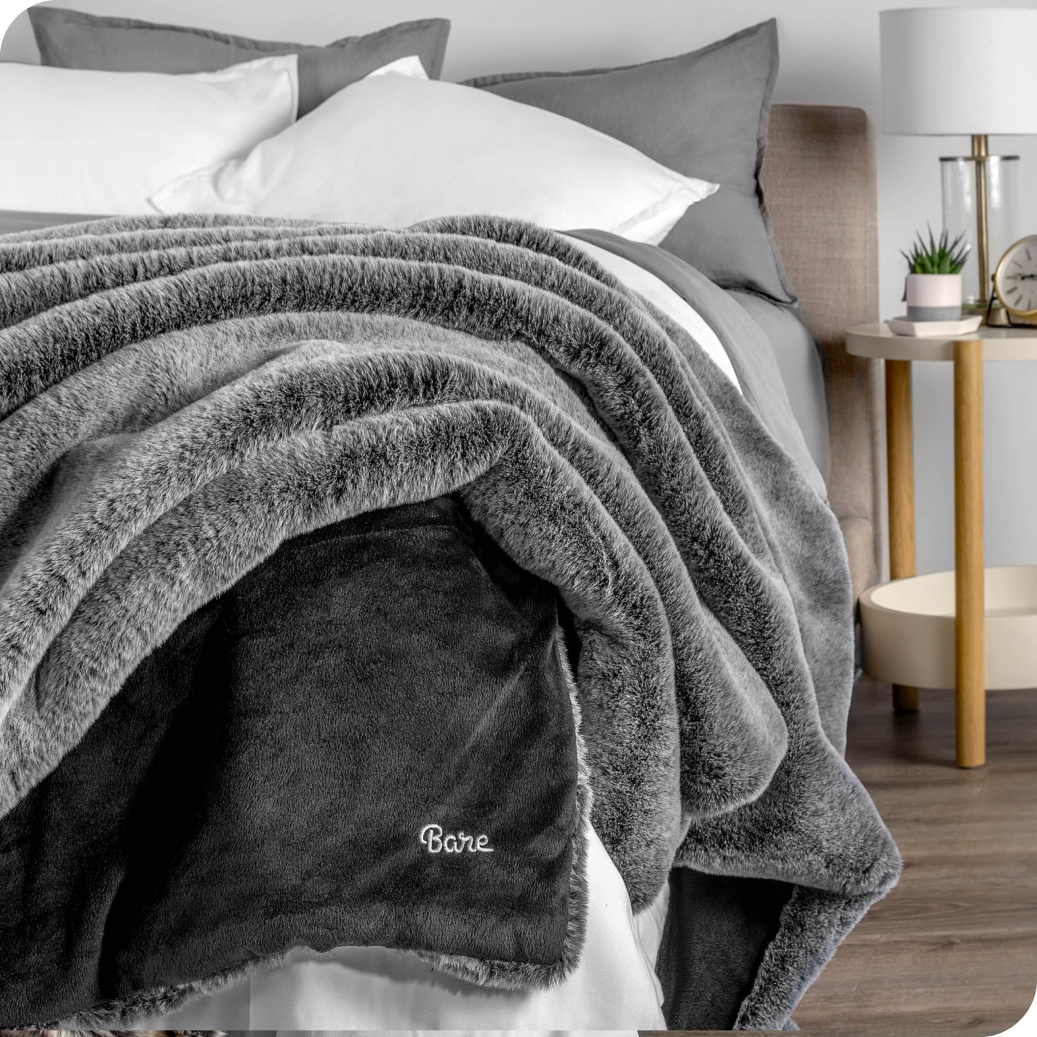 Bare Home Faux Fur Blanket - Ultra-Soft Blanket - Luxurious Fuzzy Warm Blanket - Cozy Lightweight Soft Blanket