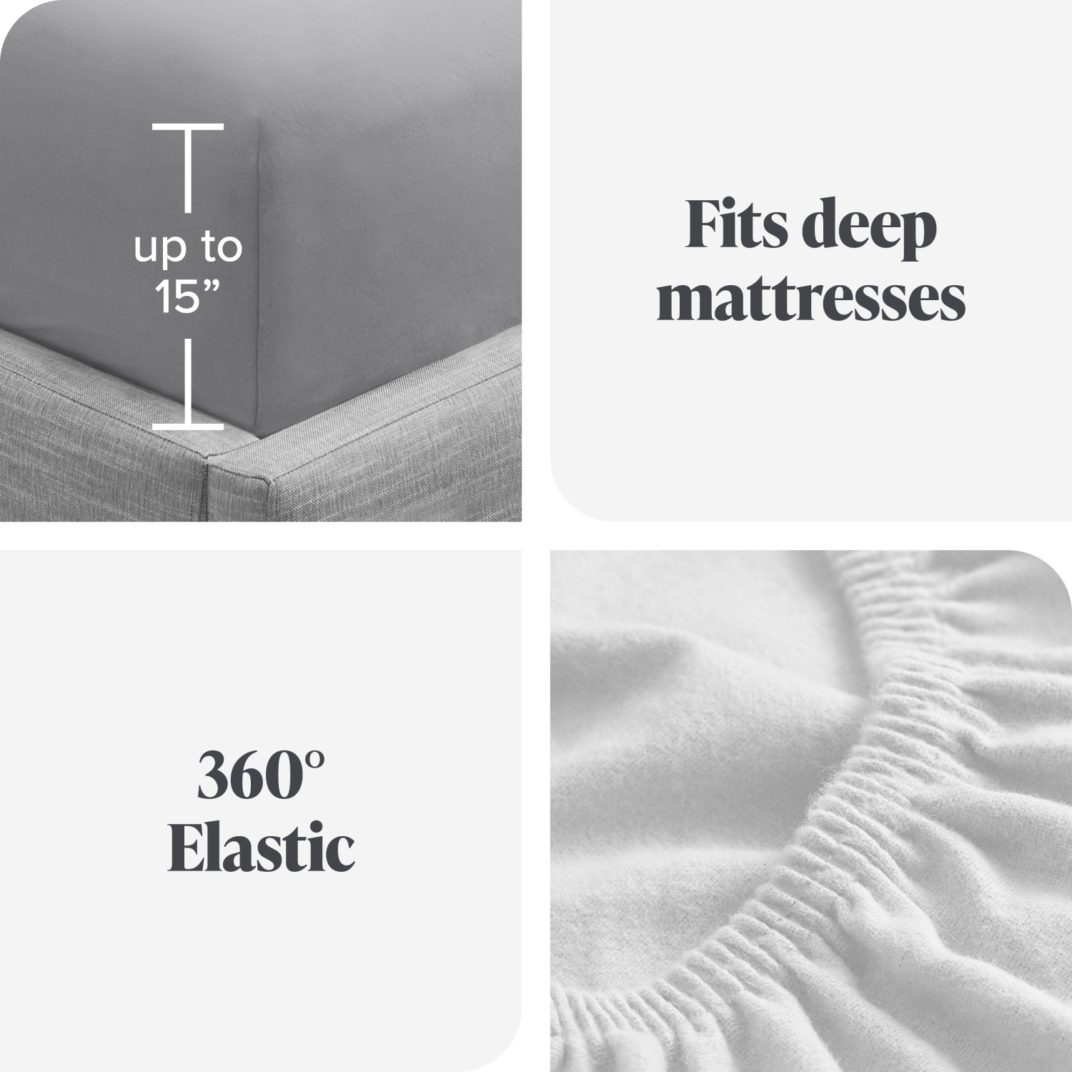 Bare Home Flannel Sheet Set 100% Cotton, Velvety Soft Heavyweight - Double Brushed Flannel - Deep Pocket