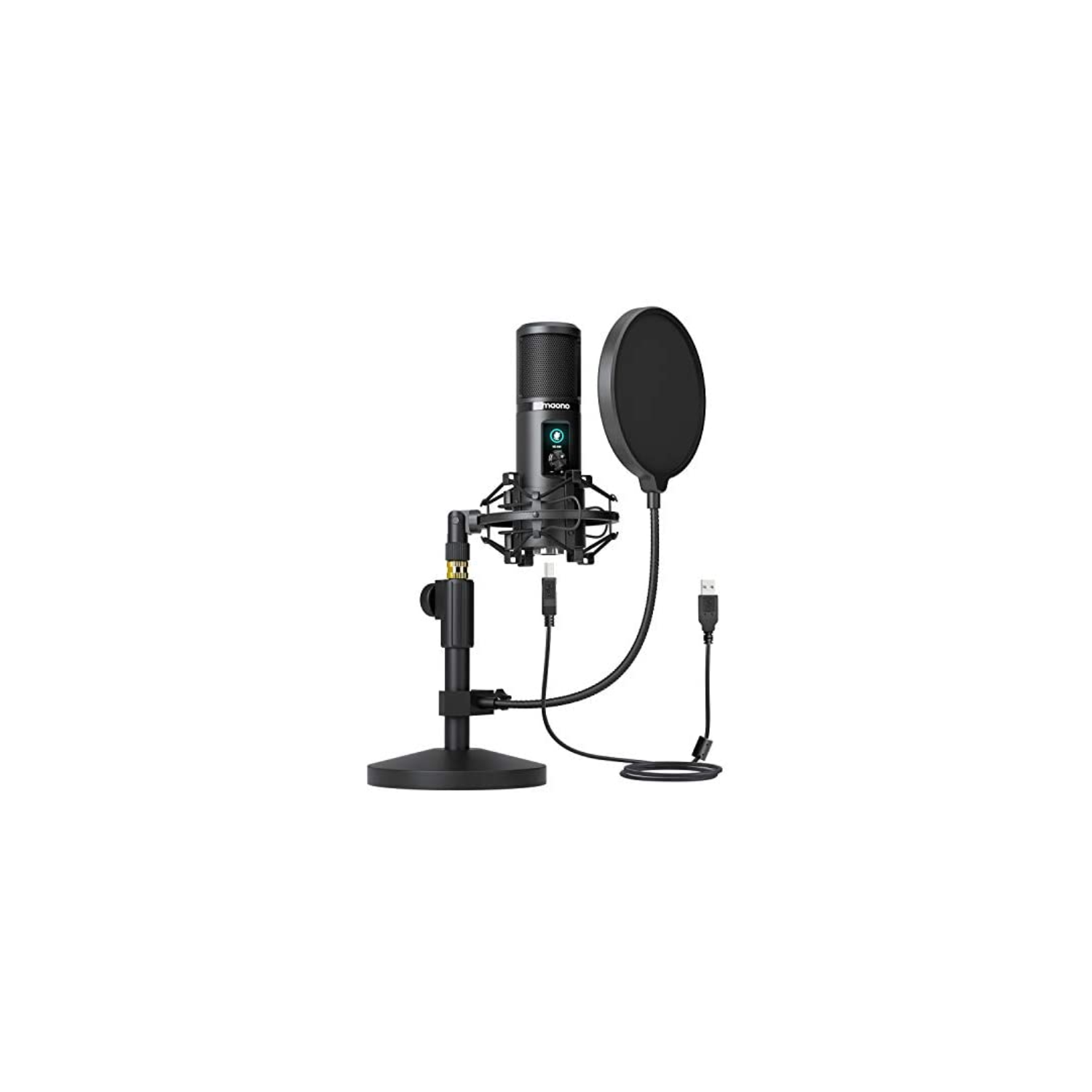 Professional USB Condenser Microphone with Stand MAONO AU-PM421 - Black