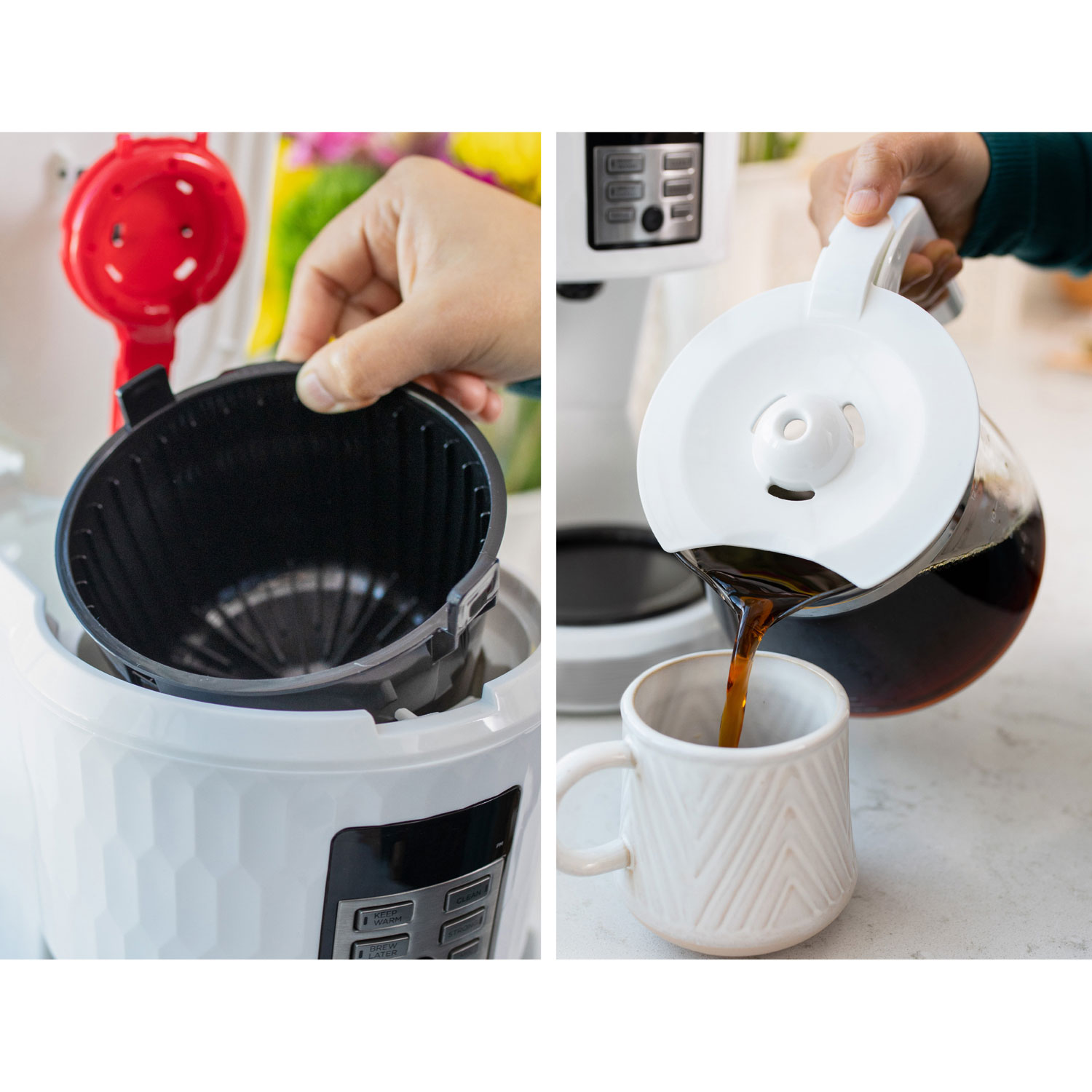 Cafetière à filtre programmable Honeycomb de Black & Decker - 12 tasses - Blanc