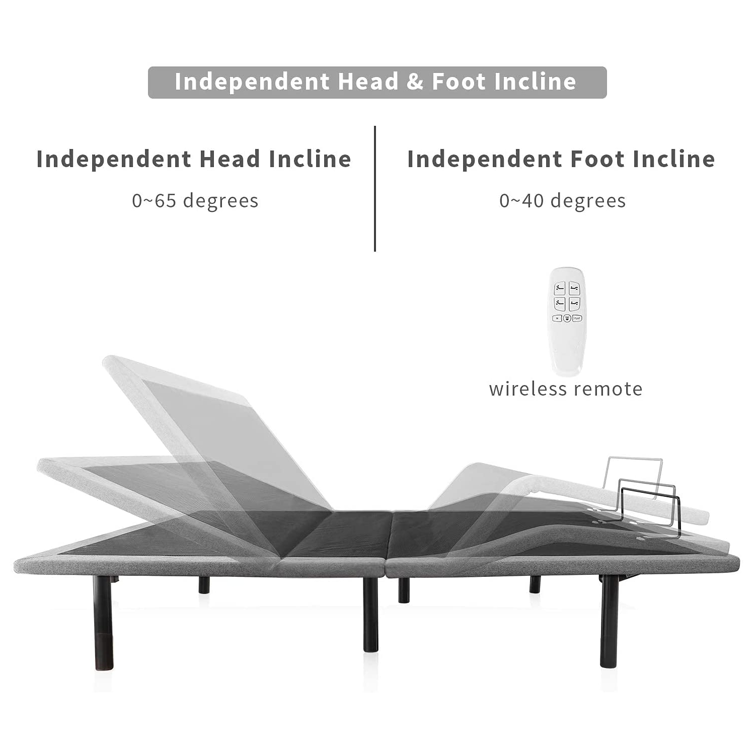 Livearty Twin XL Adjustable Bed Frame Base | Wireless Remote | Head and Foot Incline