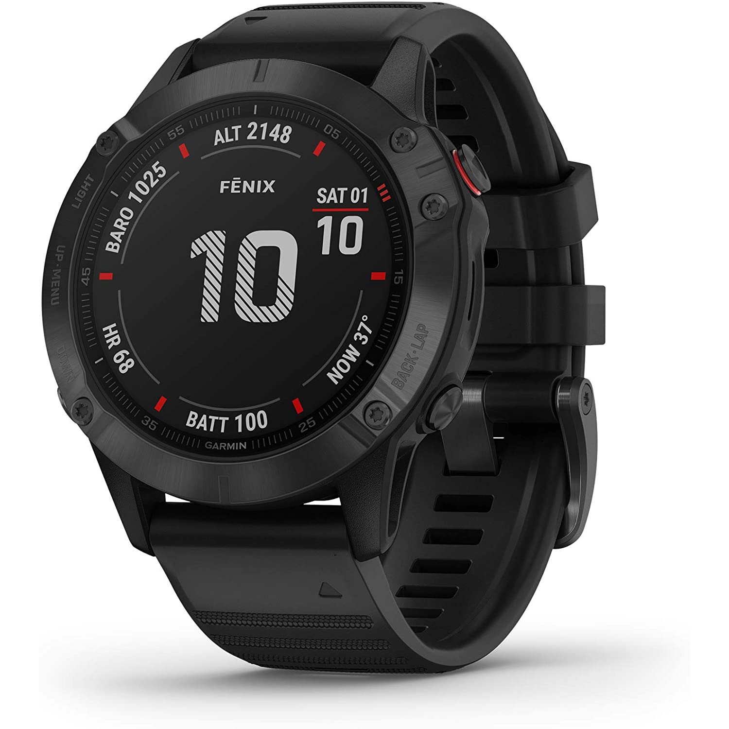 Garmin fenix 6 Multisport GPS Smartwatch 47mm, Pro, Black / Black Band 010-02158-01