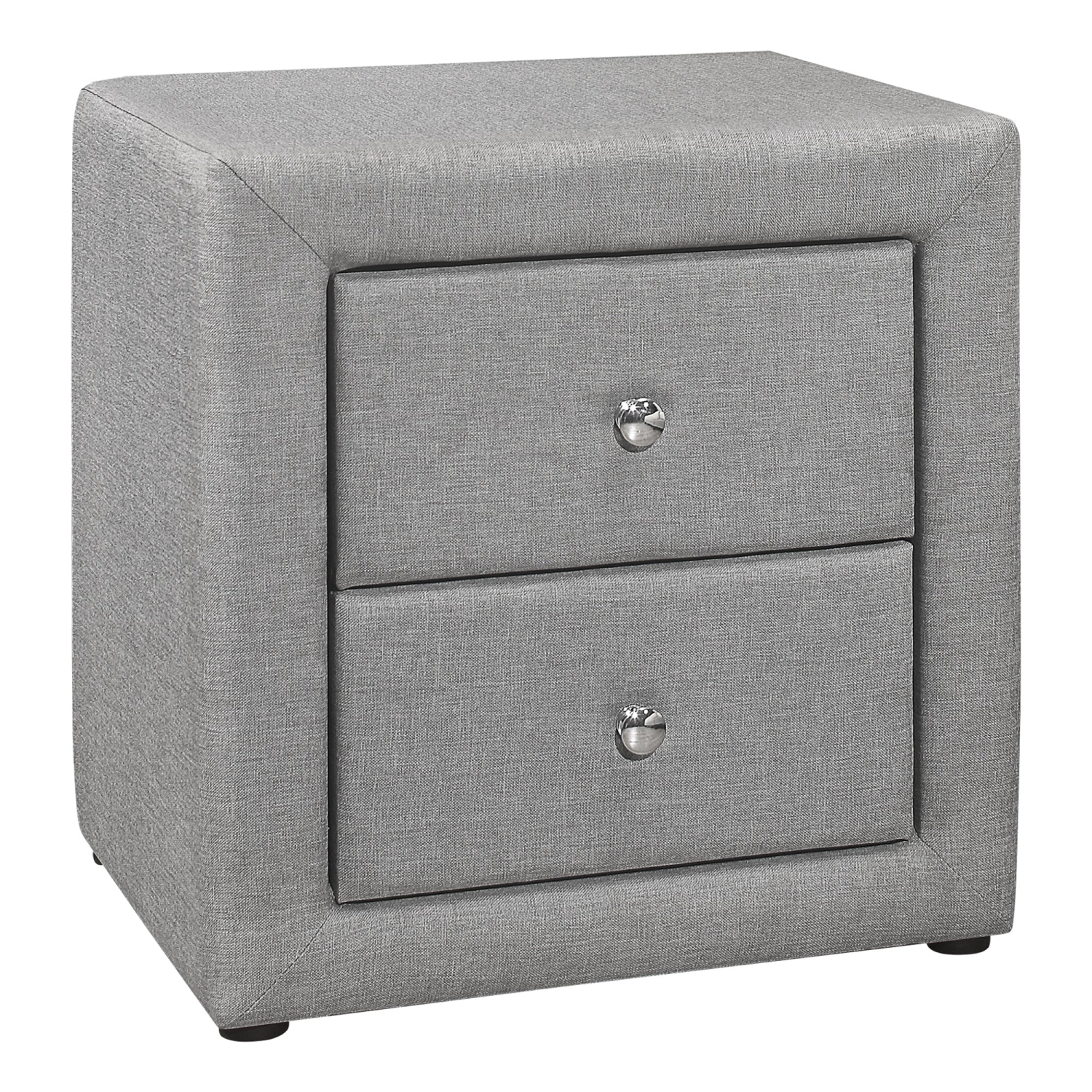 Monarch Specialties I 5604 Bedroom Accent 21"H Grey Linen Night Stand