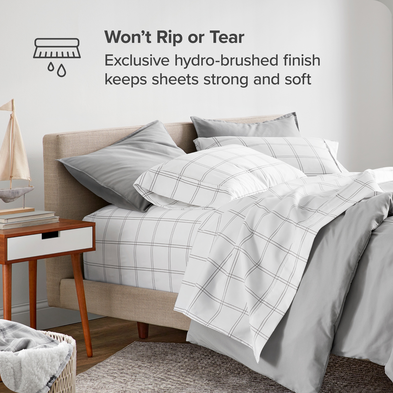 Bare Home Sheet Set - Premium 1800 Ultra-Soft Microfiber - Double Brushed - Hypoallergenic - Wrinkle Resistant
