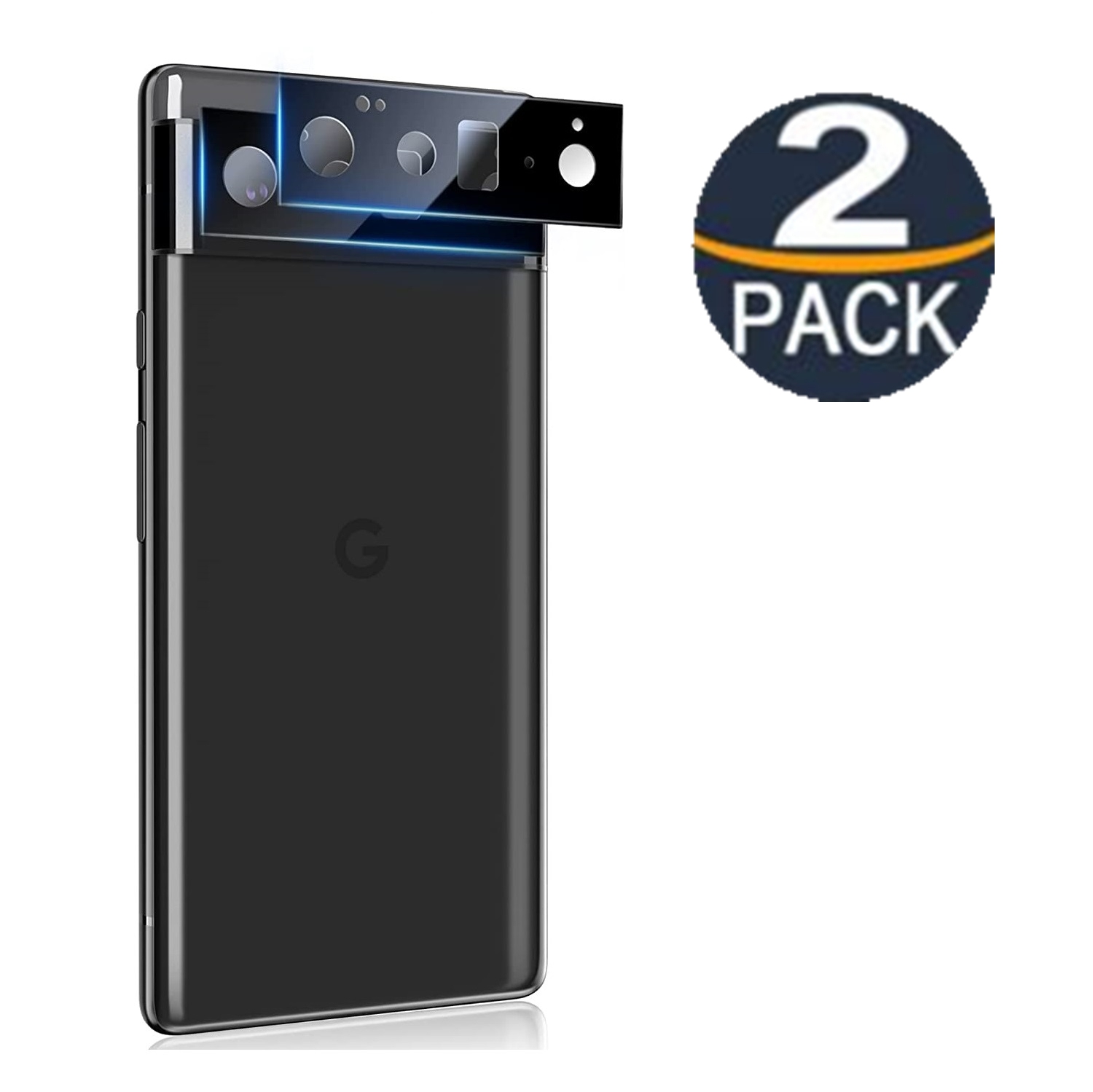 【2 Packs】 Protecteur d'objectif d'appareil photo en verre trempé ultra fin CSmart pour Google Pixel 6 Pro, noir