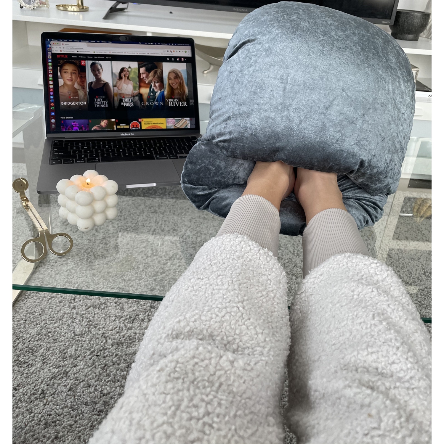 The Kushie - Coussin de pied confortable - Cool Blue