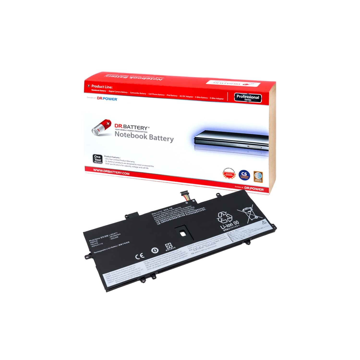 DR. BATTERY - Replacement for Lenovo ThinkPad X1 Carbon 7th Gen 20QD00KNEQ / 20QD00KNML / 20QD00KSCX / 4ICP5 / 41 / 110