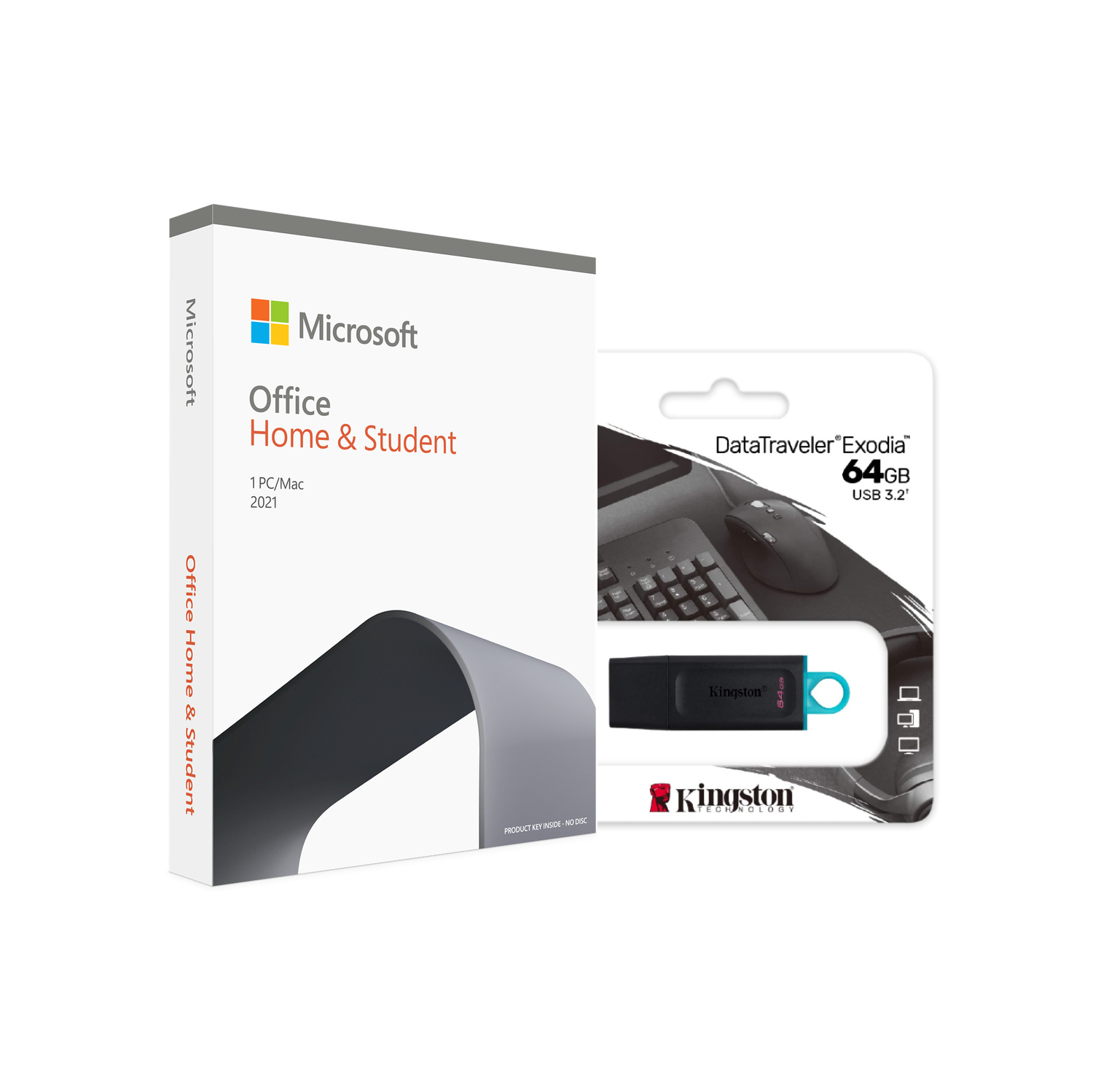 Microsoft Office Home & Student 2021 | 1 Person, One-Time Purchase, Retail Box (w/ Key Card inside), English (PC/Mac) w/ Kingston 64GB USB 3.2 Drive