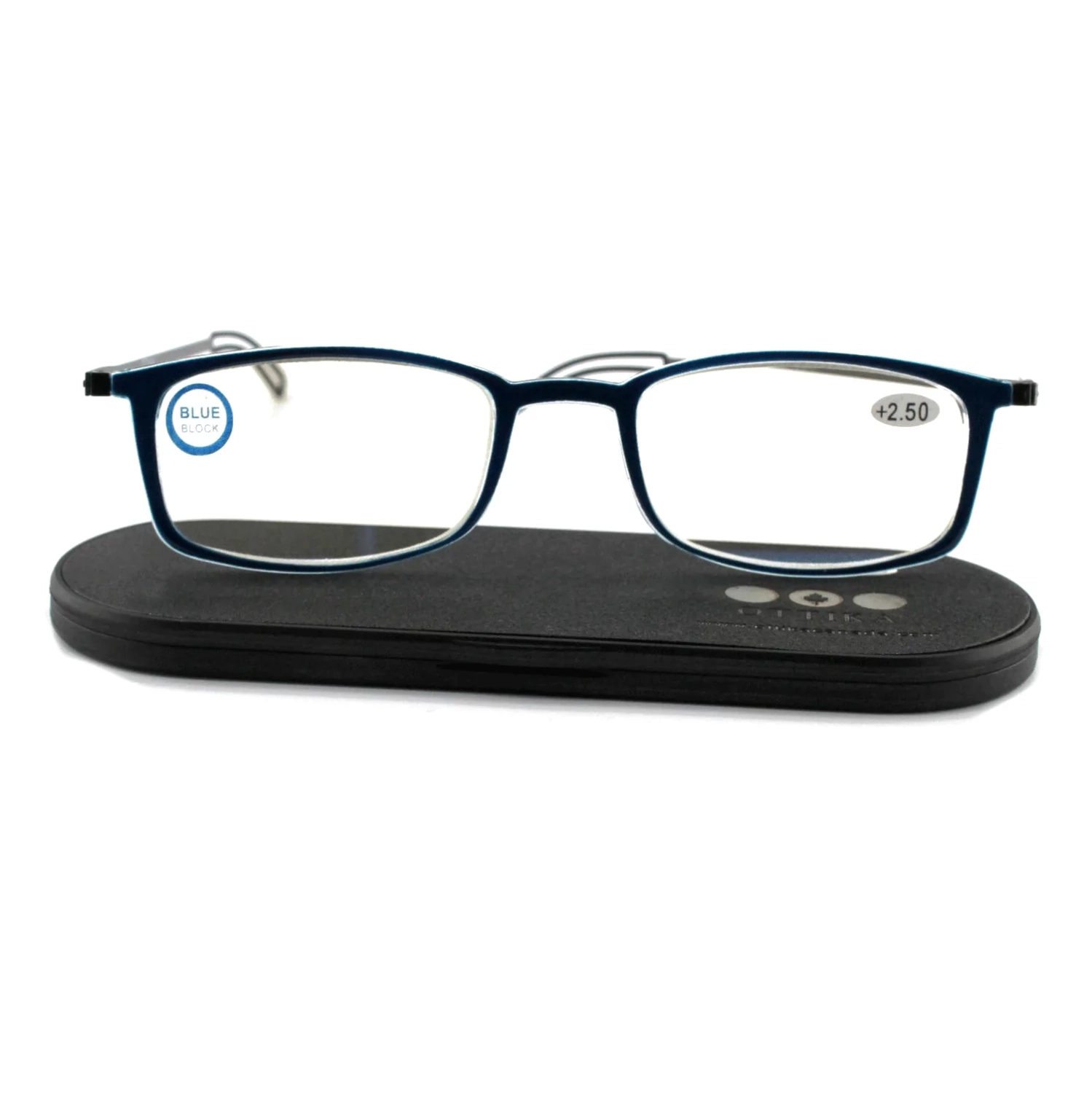 Ottika Care - Blue Light Blocking Reading Glasses | Rectangular shape | +3.0 Power - Blue