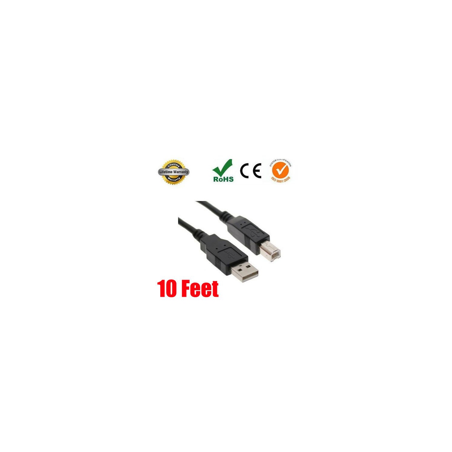 iMBAPrice 10 FT Compatible Hp C6518a High Speed USB 2.0 Printer Cable for Epson, Canon, Hewlett-packard, Dell, Kodak, Le