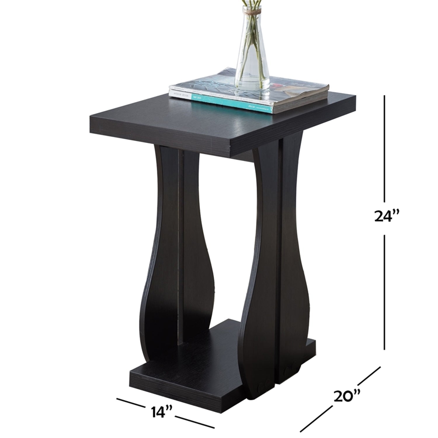 IFDC - Side Table, 14 '' x 20 '' x 24 '', Espresso Color