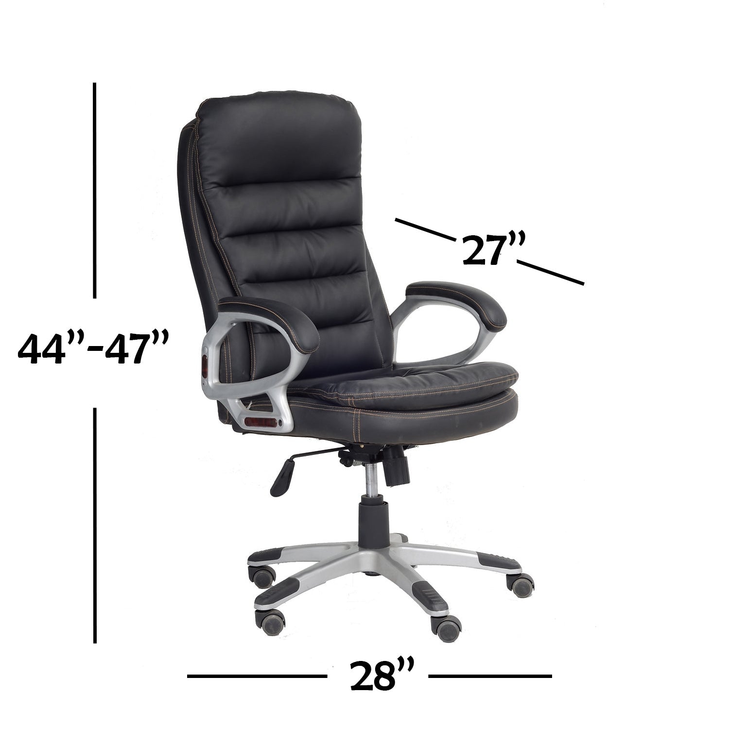 IFDC - Office Chair on Wheels, Variable Height from 44 '' to 47 '', Black
