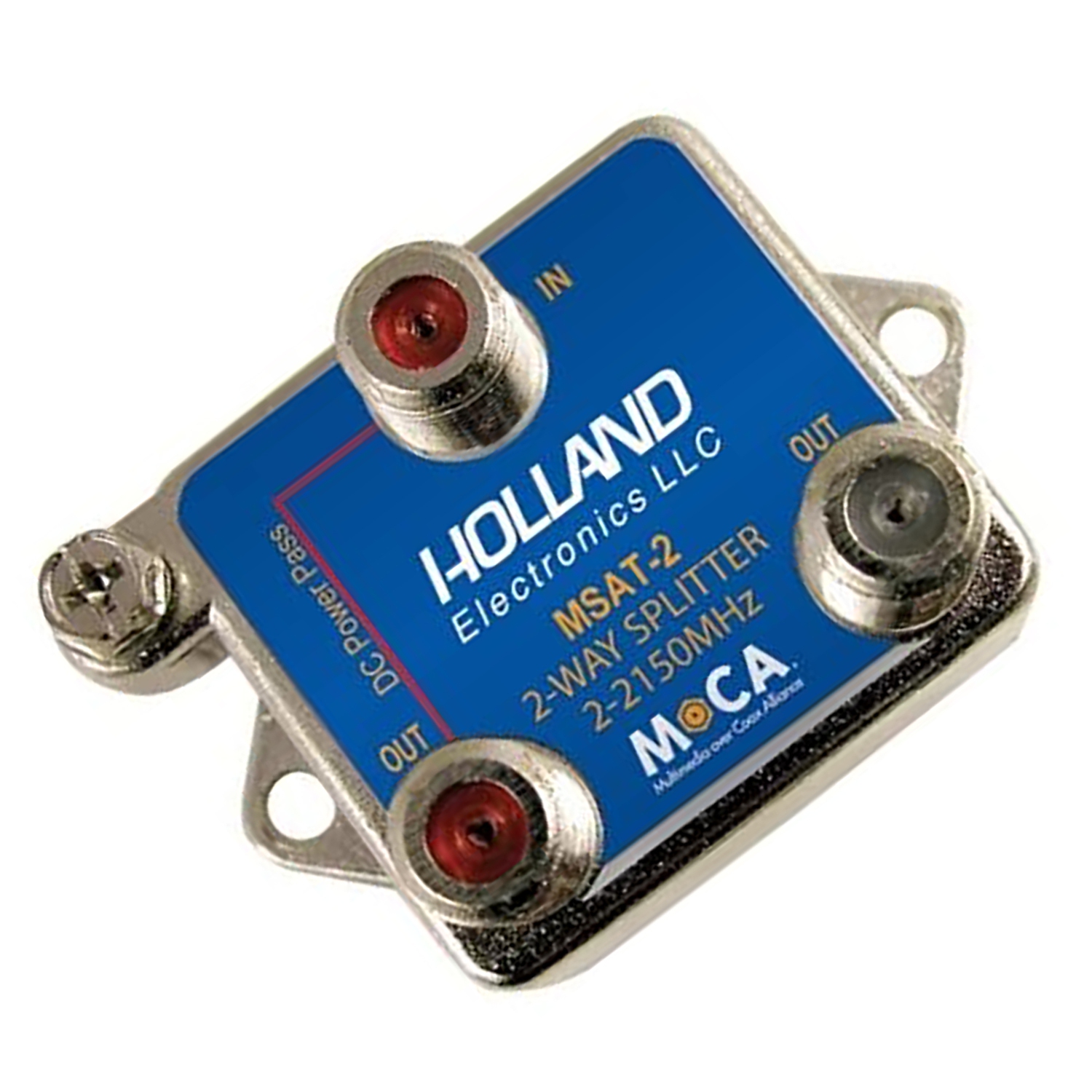 Holland Coaxial Splitter, 2-Way, MoCa Enabling, 2-2150Mhz, DirecTV Approved