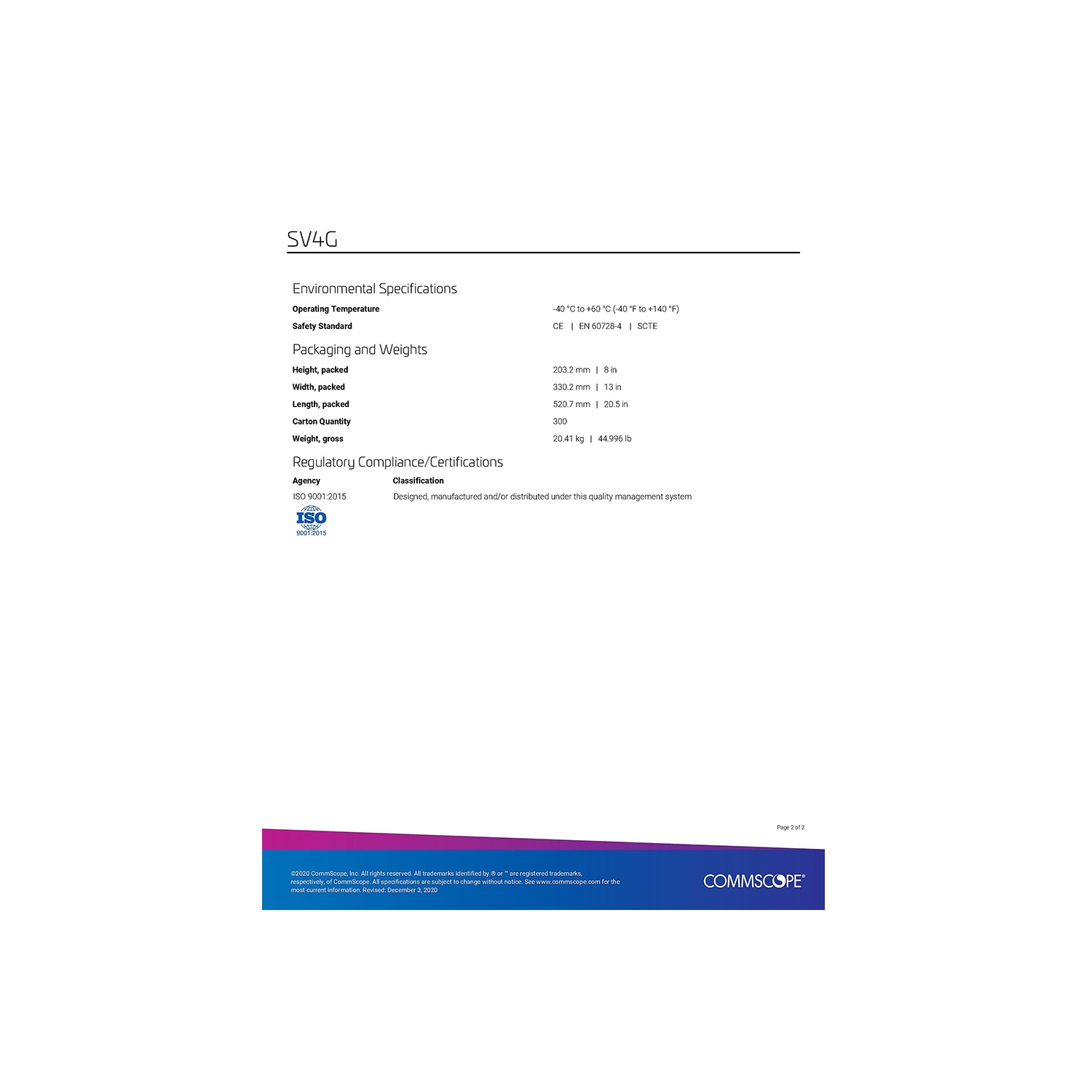 Commscope SV-4G 4-way Coaxial Digital Splitter 5-1000mhz