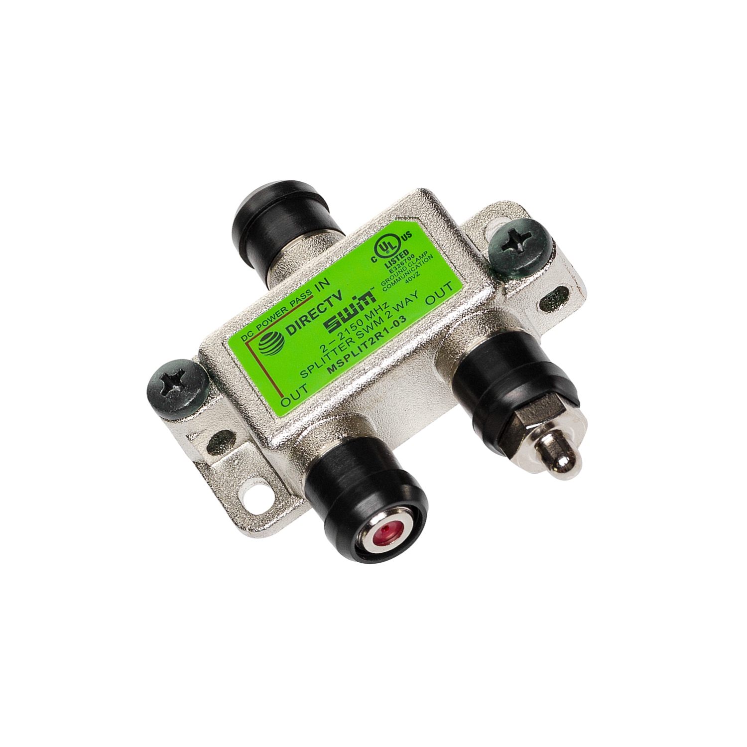 Directv Swm 2 Way Splitter 2-2150 Mhz 1 Port Power Passing MSPLIT2R1-03