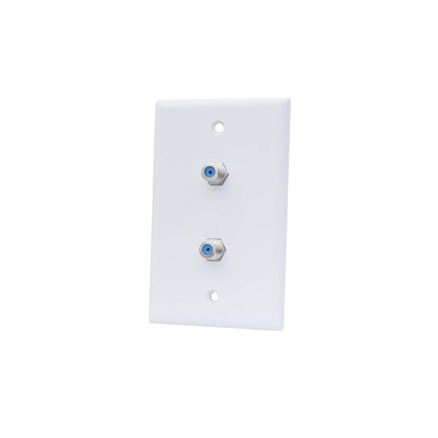 SatelliteSale Coaxial Duplex Wall Plate White Screws Included