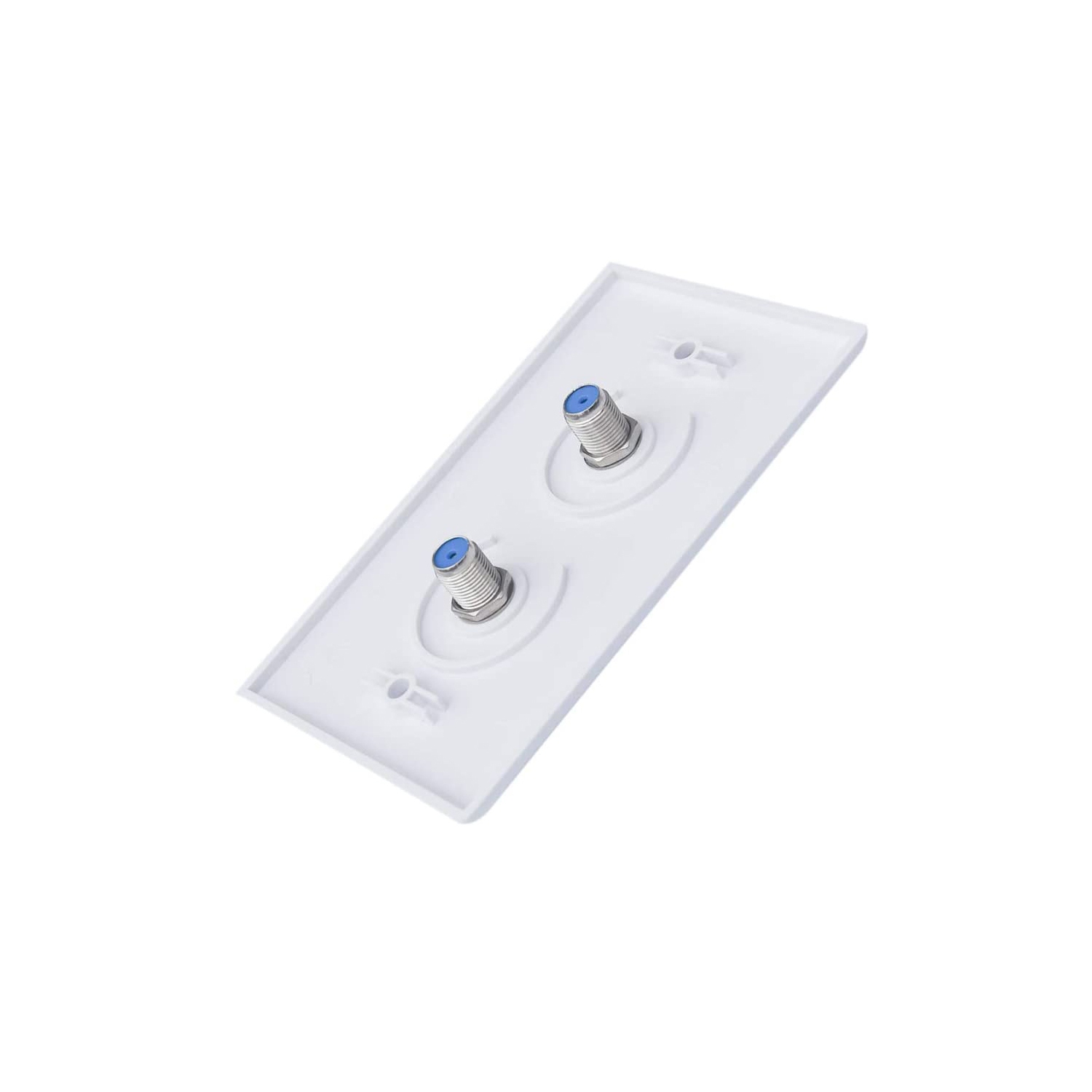 SatelliteSale Coaxial Duplex Wall Plate White Screws Included