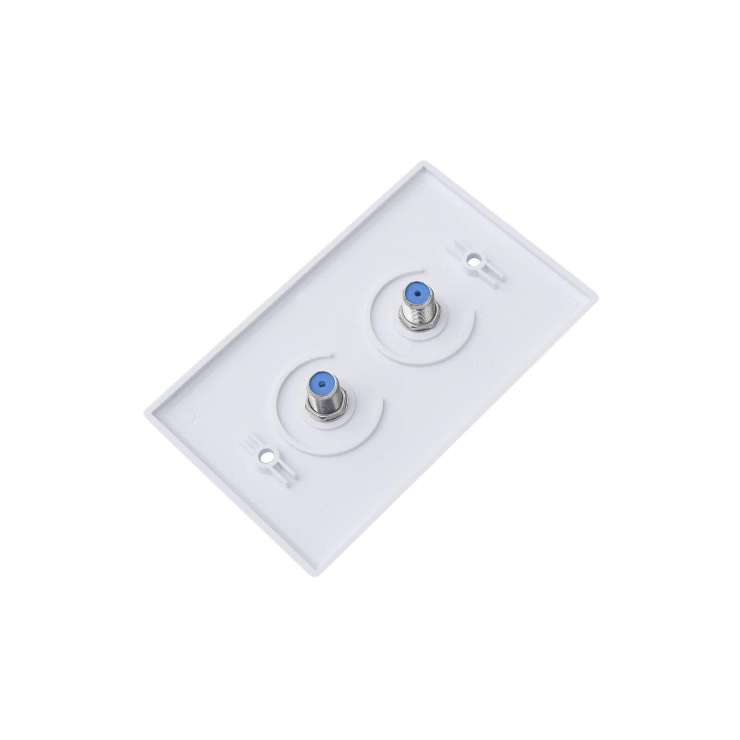 SatelliteSale Coaxial Duplex Wall Plate White Screws Included