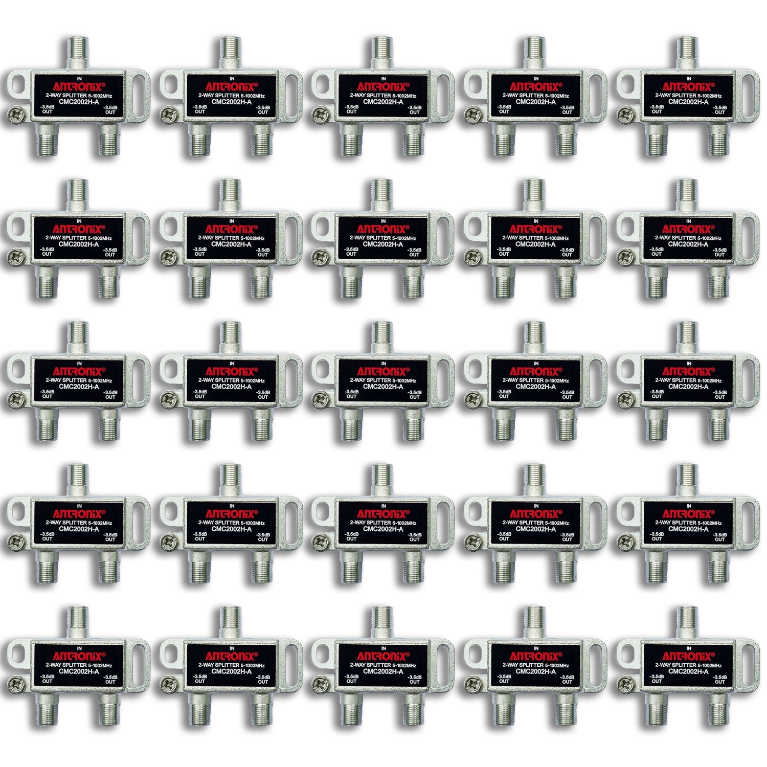Box of 25 Antronix CMC2002H High Performance 2-Way Coax Cable Splitter 5-1002MHz