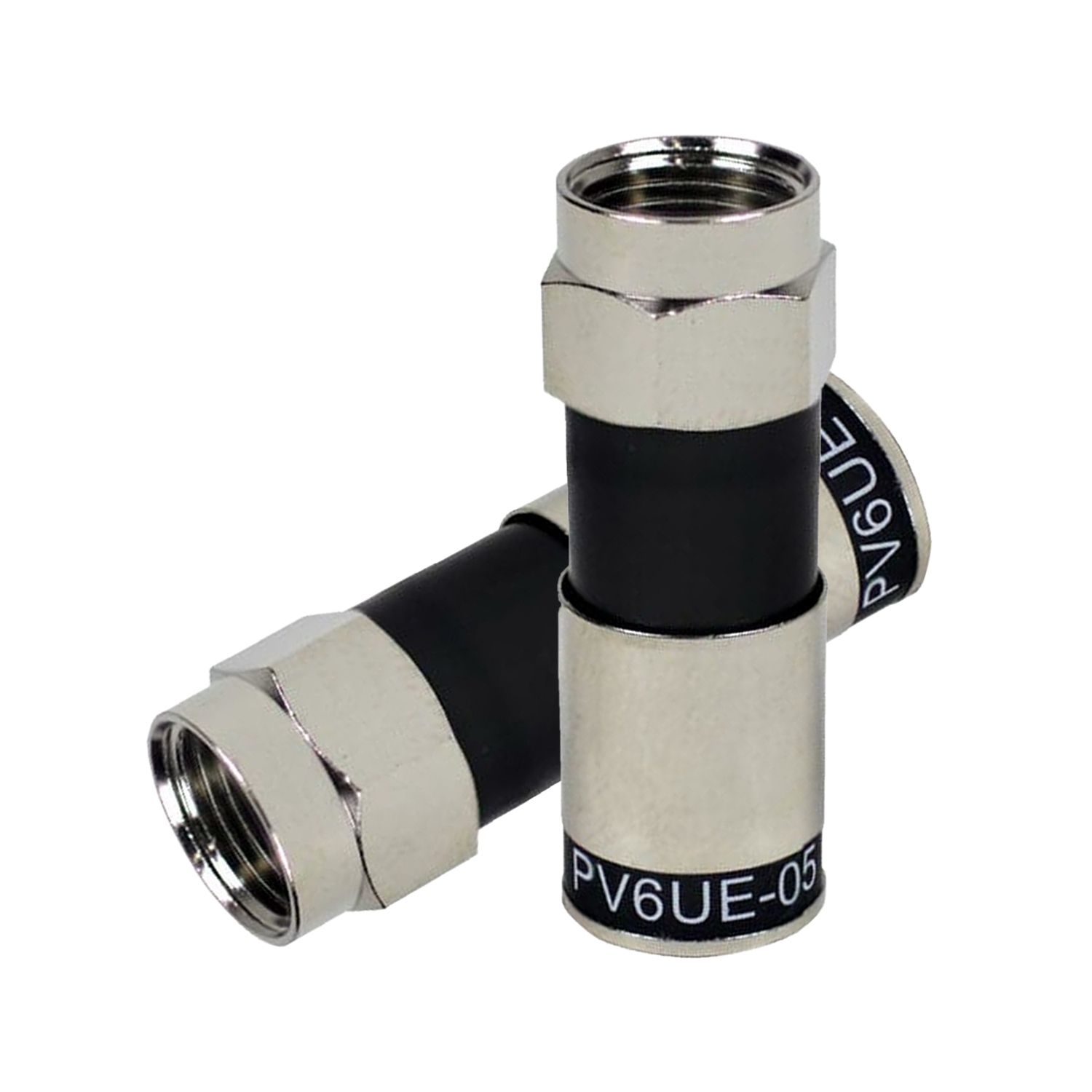 Perfect Vision PV6UE-05 'Ridgeloc' Universal Fit RG6 Coax Cable Compression Connectors, Bag of 50