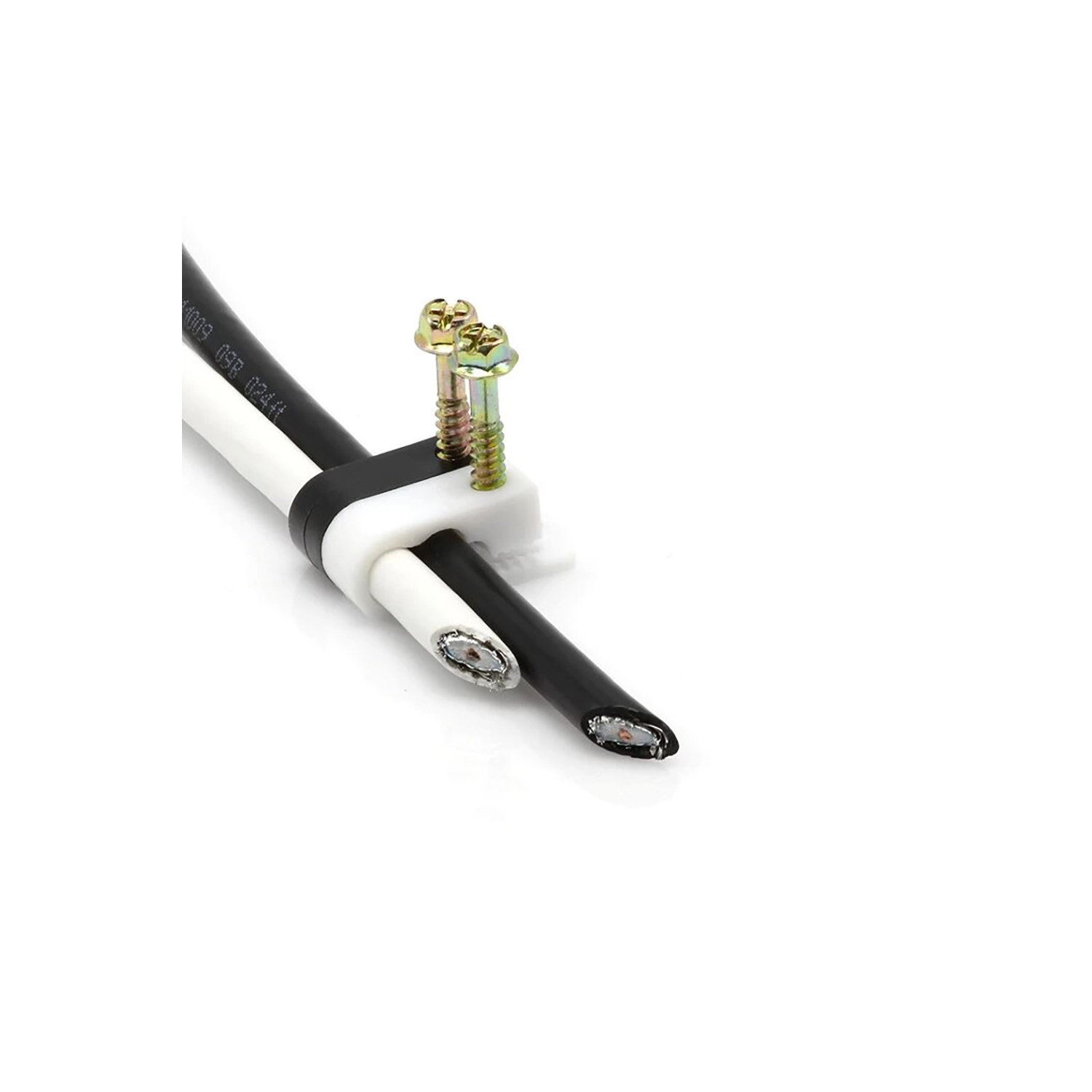 RG6 Flex Dual Coaxial Cable Clips White, Pack of 100